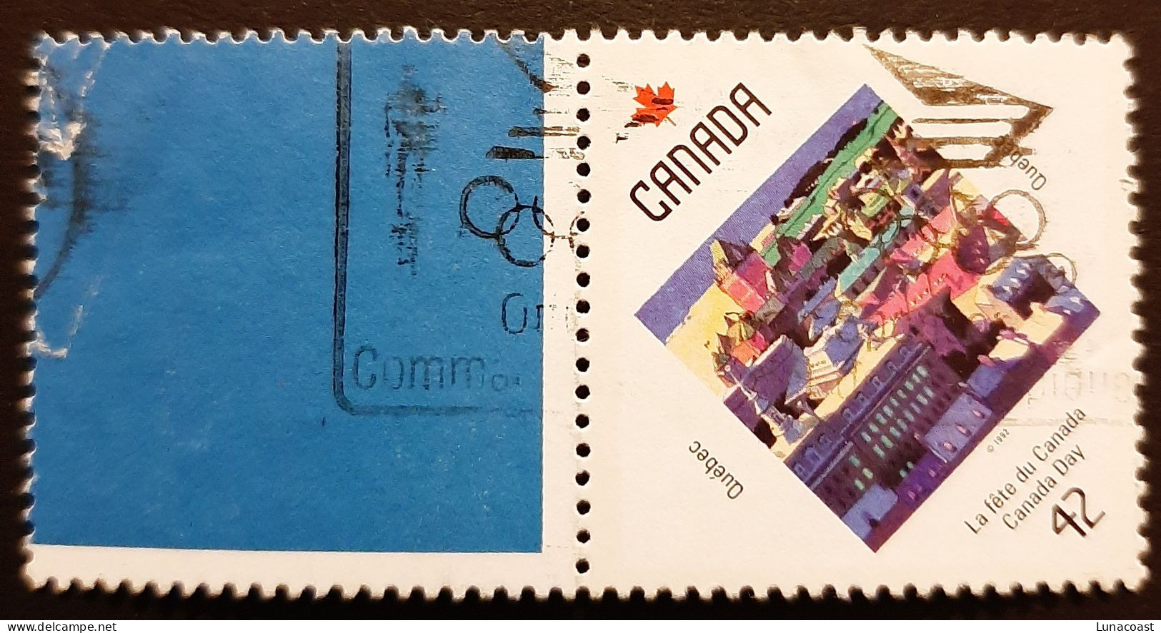 Canada 1992  USED  Sc1424   42c, Canada Day, Quebec - Oblitérés