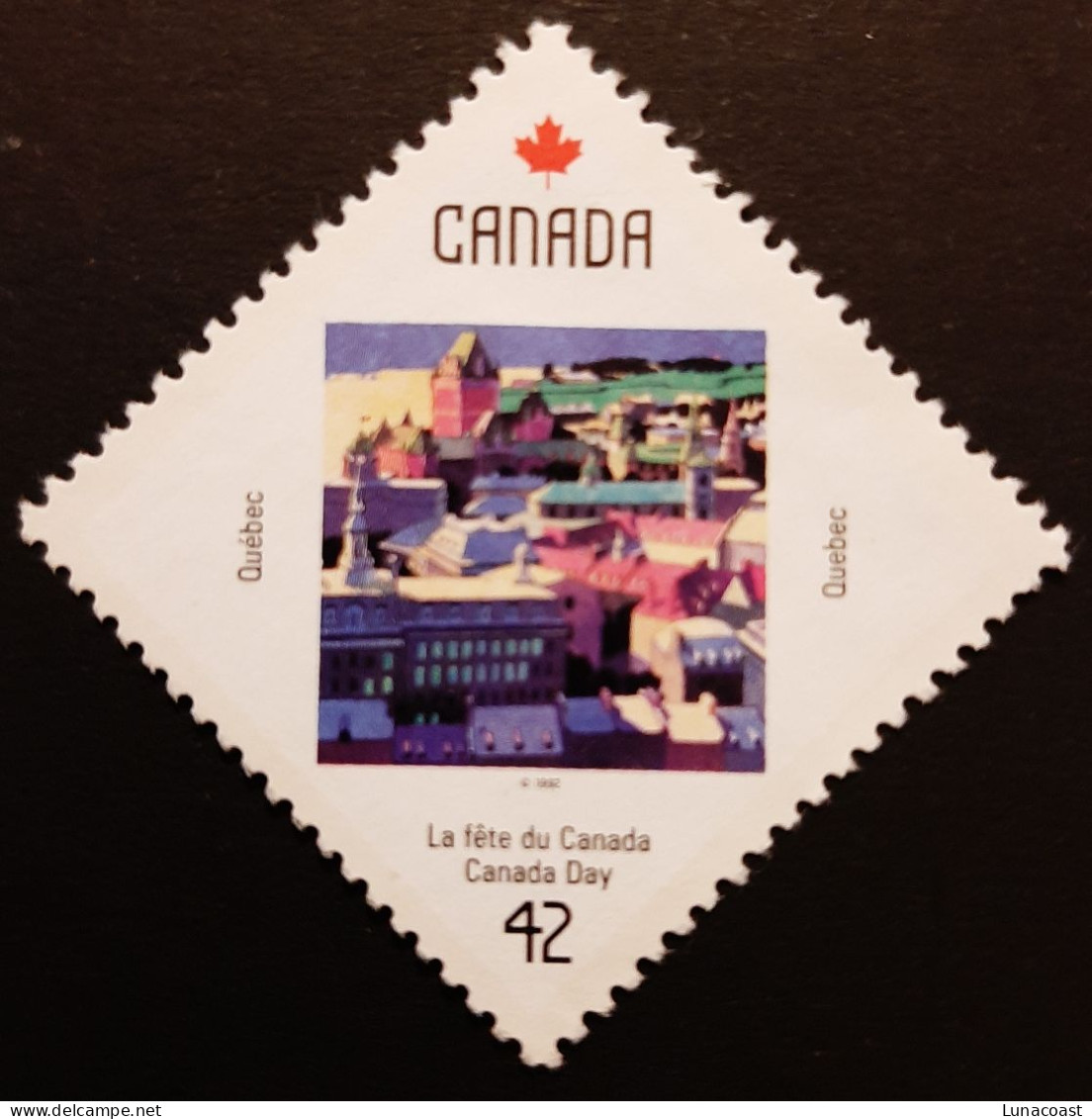 Canada 1992  Mint No Gum  Sc1424   42c, Canada Day, Quebec - Oblitérés
