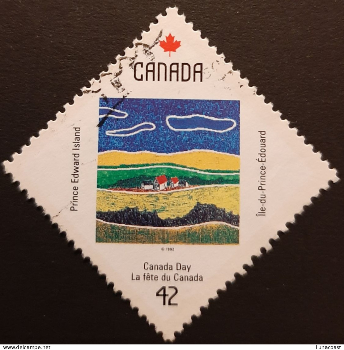 Canada 1992  USED  Sc1422  42c, Canada Day, Prince Edward Island - Oblitérés