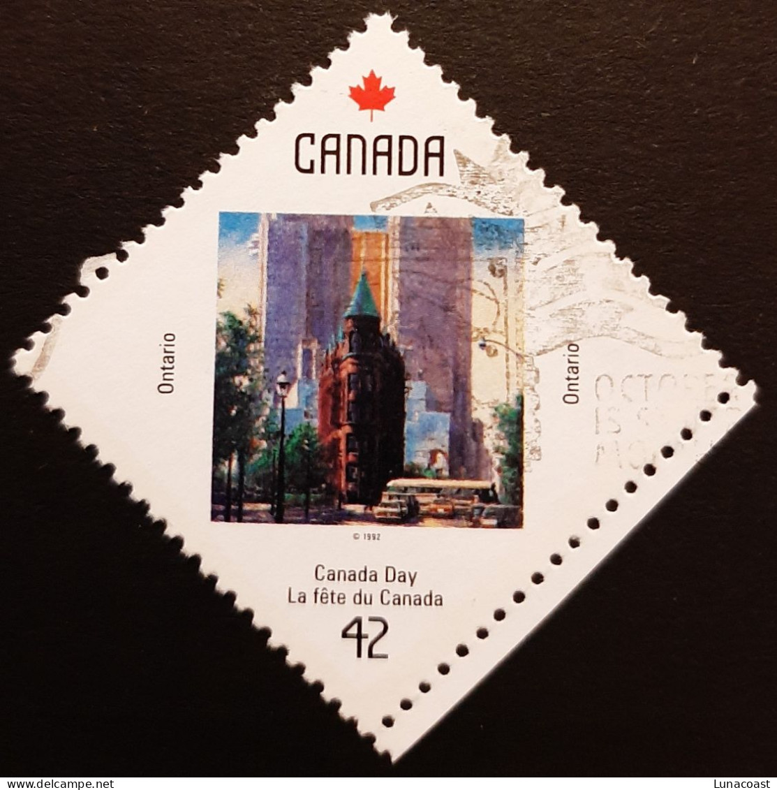 Canada 1992  USED  Sc1421  42c, Canada Day, Ontario - Used Stamps
