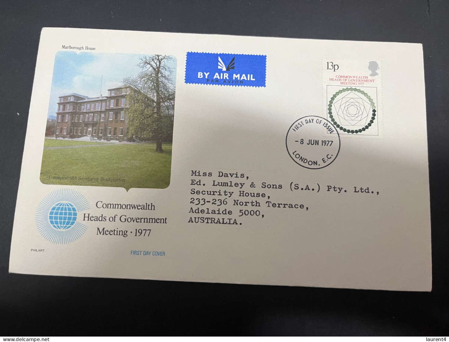 8-2-2024 (3 X 39) UK (Great Britain) FDC - 1977  - Head Of Government Meeting - 1971-80 Ediciones Decimal