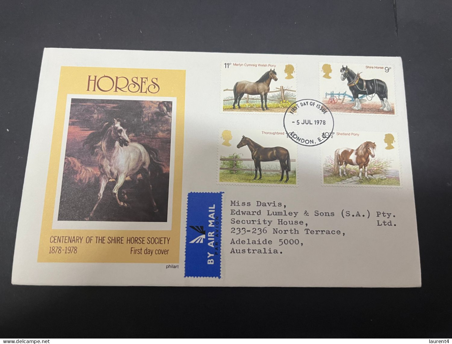 8-2-2024 (3 X 39) UK (Great Britain) FDC - 1978 - Horses - 1971-1980 Decimale  Uitgaven