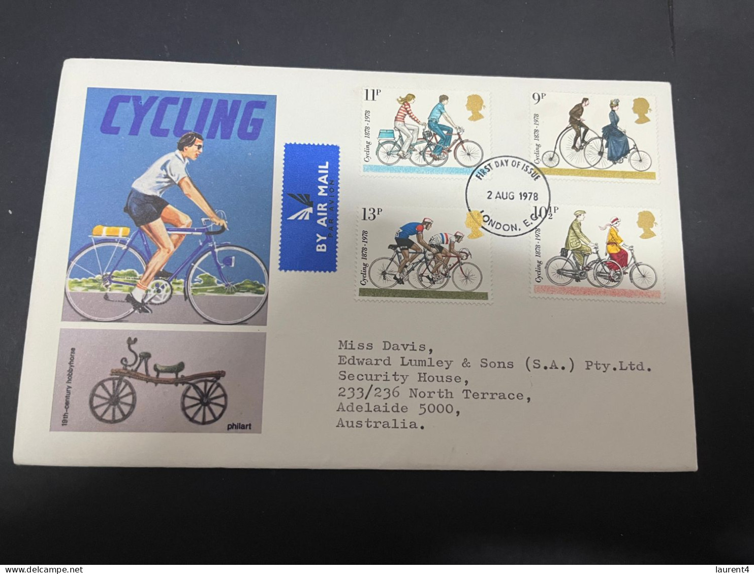 8-2-2024 (3 X 39) UK (Great Britain) FDC - 1978 - Cycling - 1971-1980 Decimal Issues