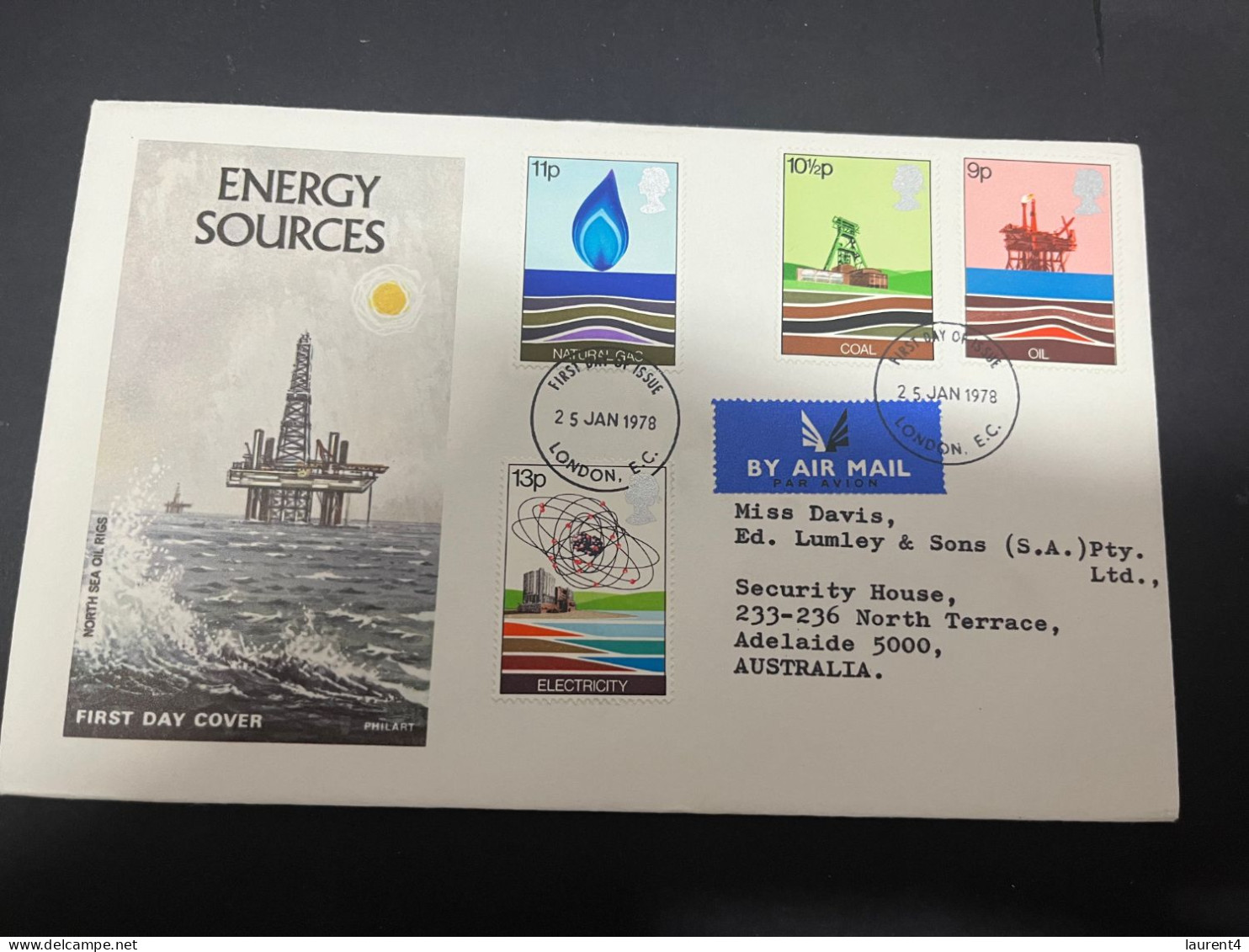 8-2-2024 (3 X 39) UK (Great Britain) FDC - 1978 - Energy Sources - 1971-1980 Decimal Issues