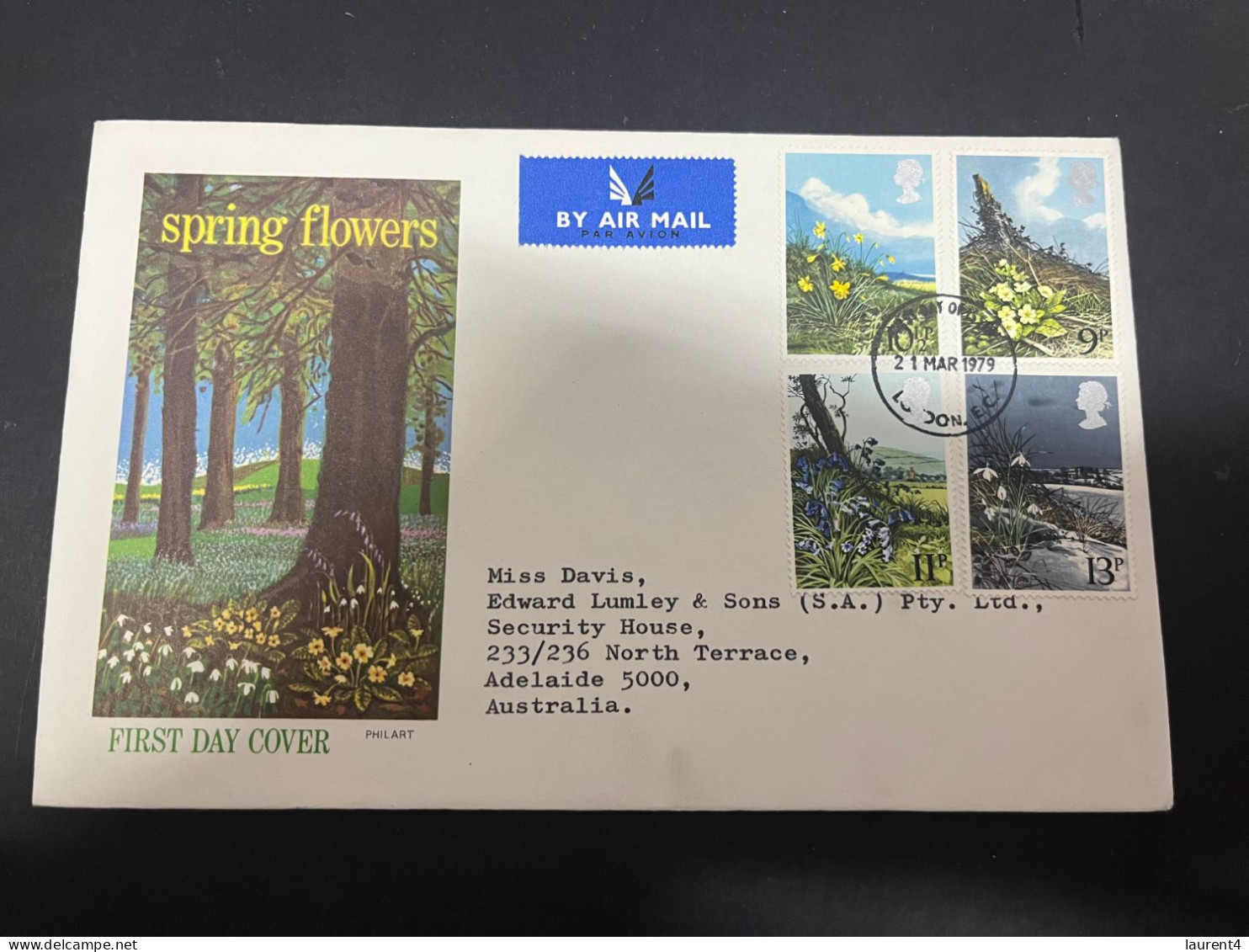 8-2-2024 (3 X 39) UK (Great Britain) FDC - 1979 - Srping Flowers - 1971-1980 Decimale  Uitgaven