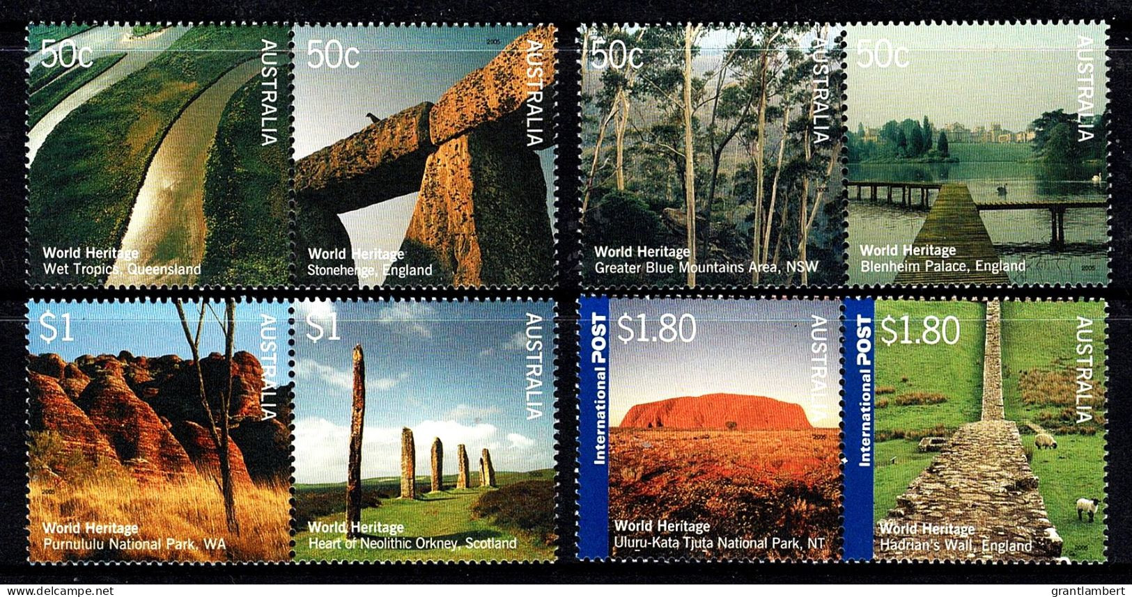 Australia 2005 World Heritage  Set Of 8 MNH - Mint Stamps