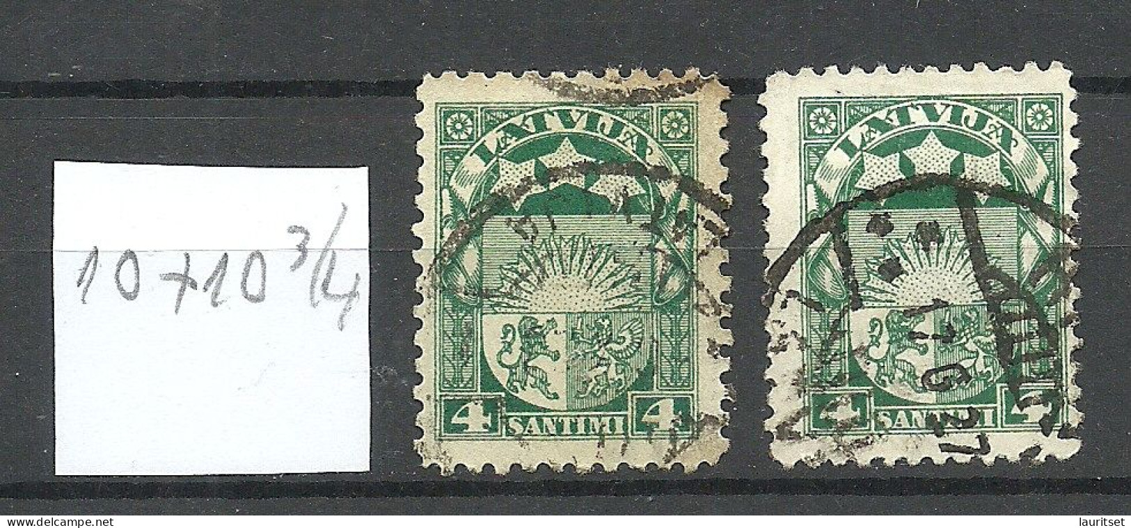 LETTLAND Latvia 1923 Michel 91 - 2 Different Perforation Types: 10 + 10 3/4, Used - Lettonie