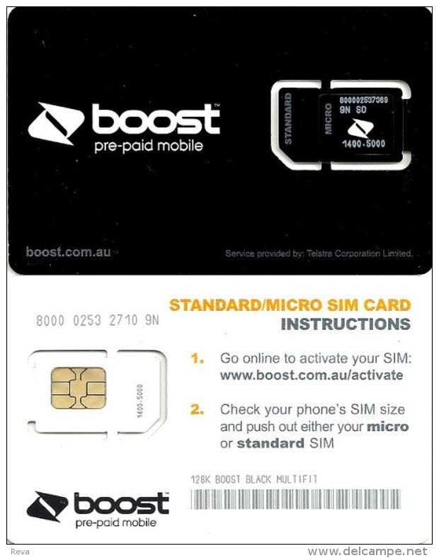 AUSTRALIA GSM MOBILE "BOOST"  COMPANY BLACK  BIG SQUARE CHIP READ DESCRIPTION !!! - Australie