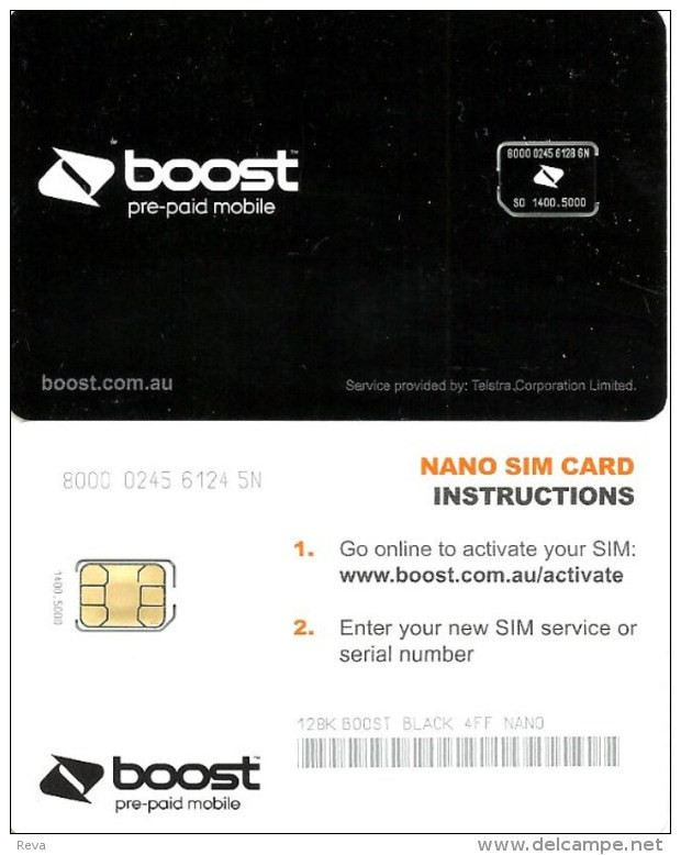 AUSTRALIA GSM MOBILE "BOOST"  COMPANY BLACK  BIG SQUARE CHIP READ DESCRIPTION !!! - Australie