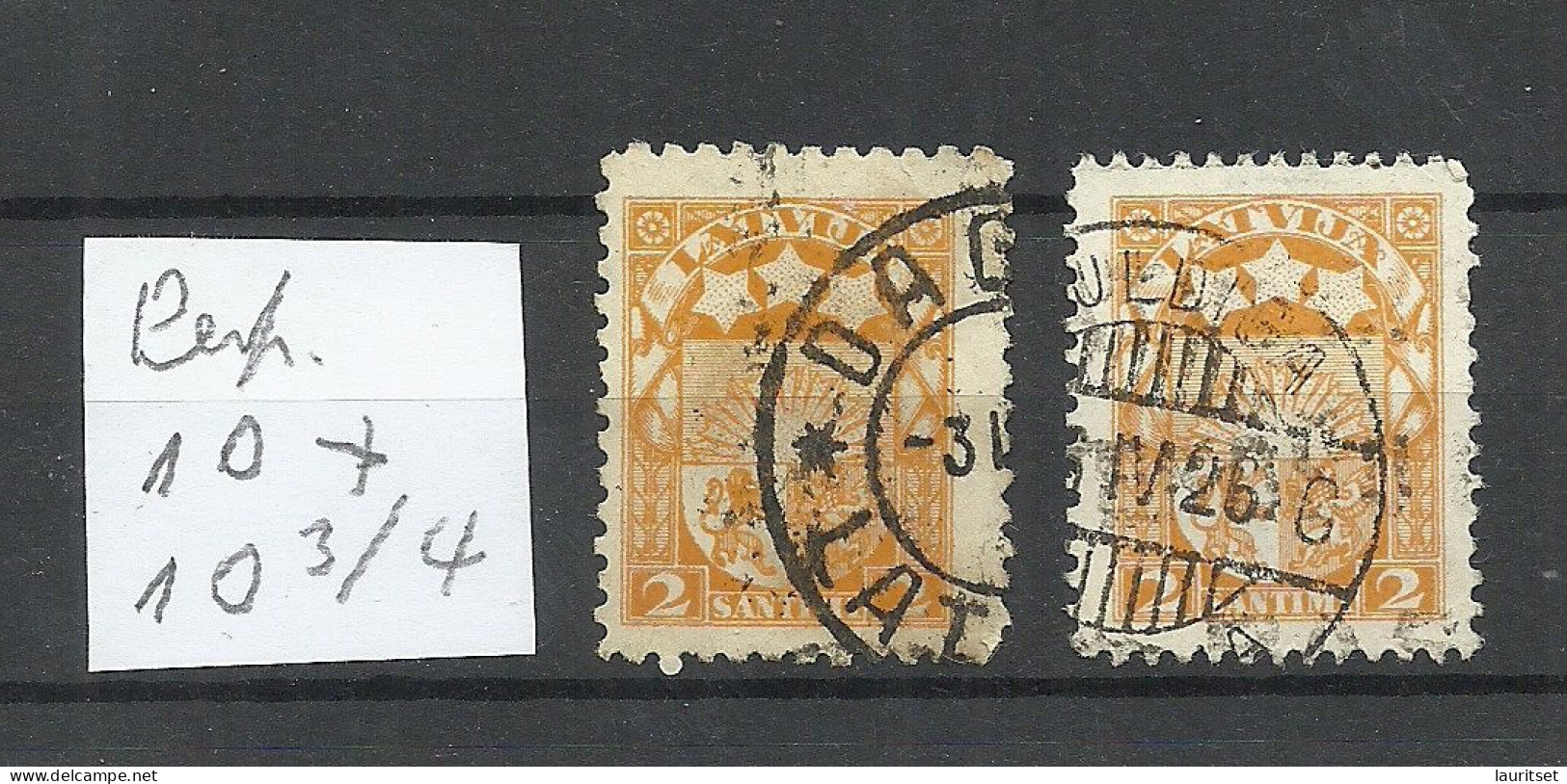 LETTLAND Latvia 1923 Michel 90 - 2 Different Perforation Types: 10 + 10 3/4 O - Lettonie