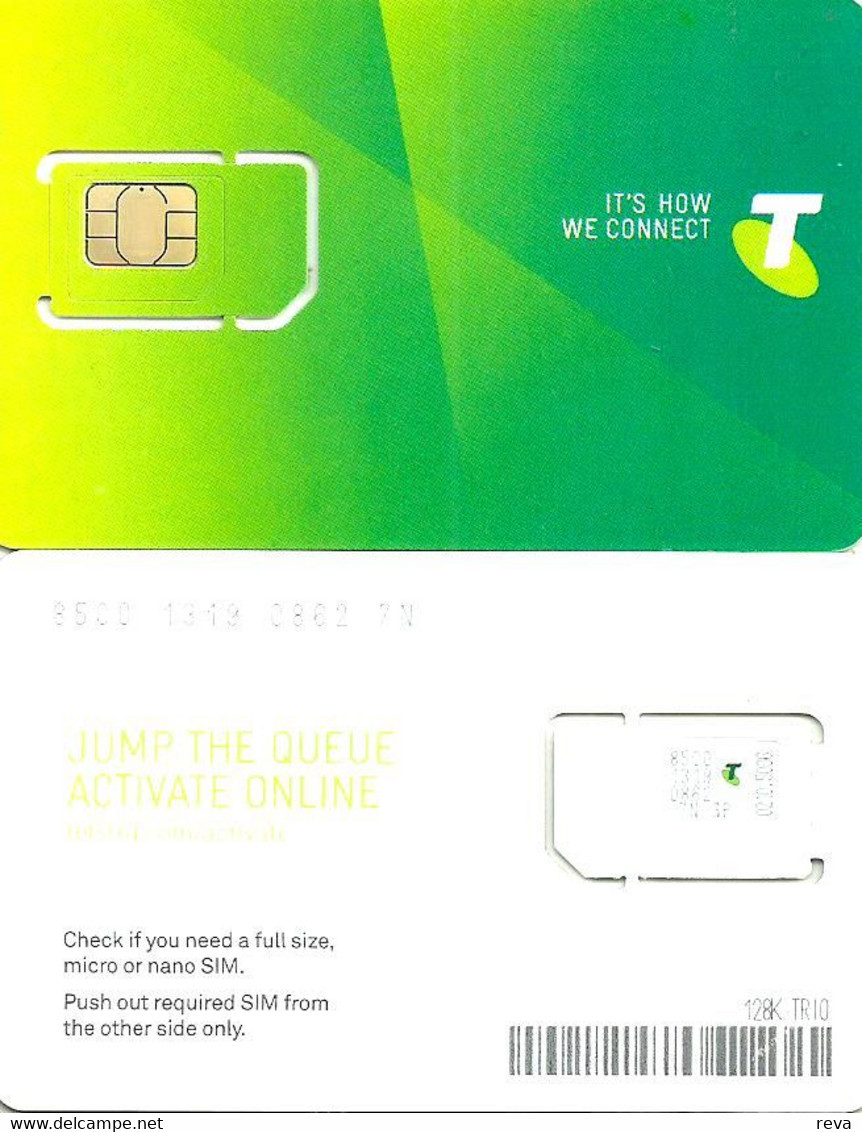 AUSTRALIA GSM MOBILE "TELSTRA"  GREEN "WE CONNECT "  JUMP THE QUEUE MATT BIG OVAL CHIP MINT READ DESCRIPTION !!! - Australie