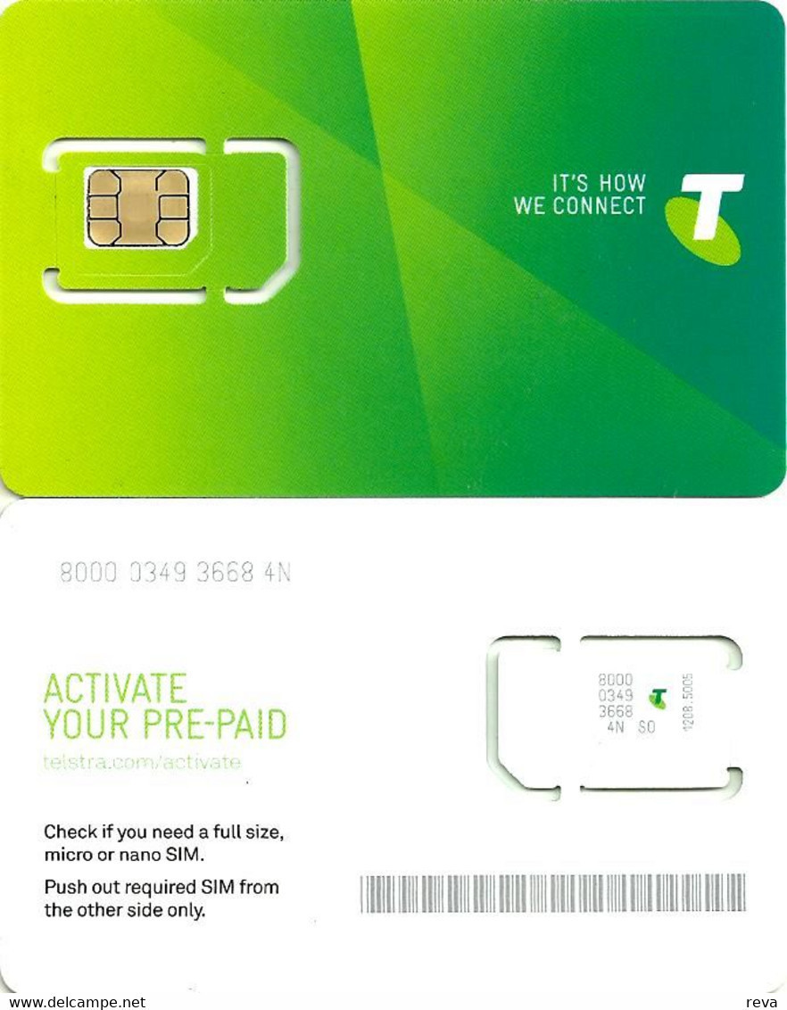 AUSTRALIA GSM MOBILE "TELSTRA"  GREEN "WE CONNECT "  JUMP THE QUEUE MATT BIG OVAL CHIP MINT READ DESCRIPTION !!! - Australie