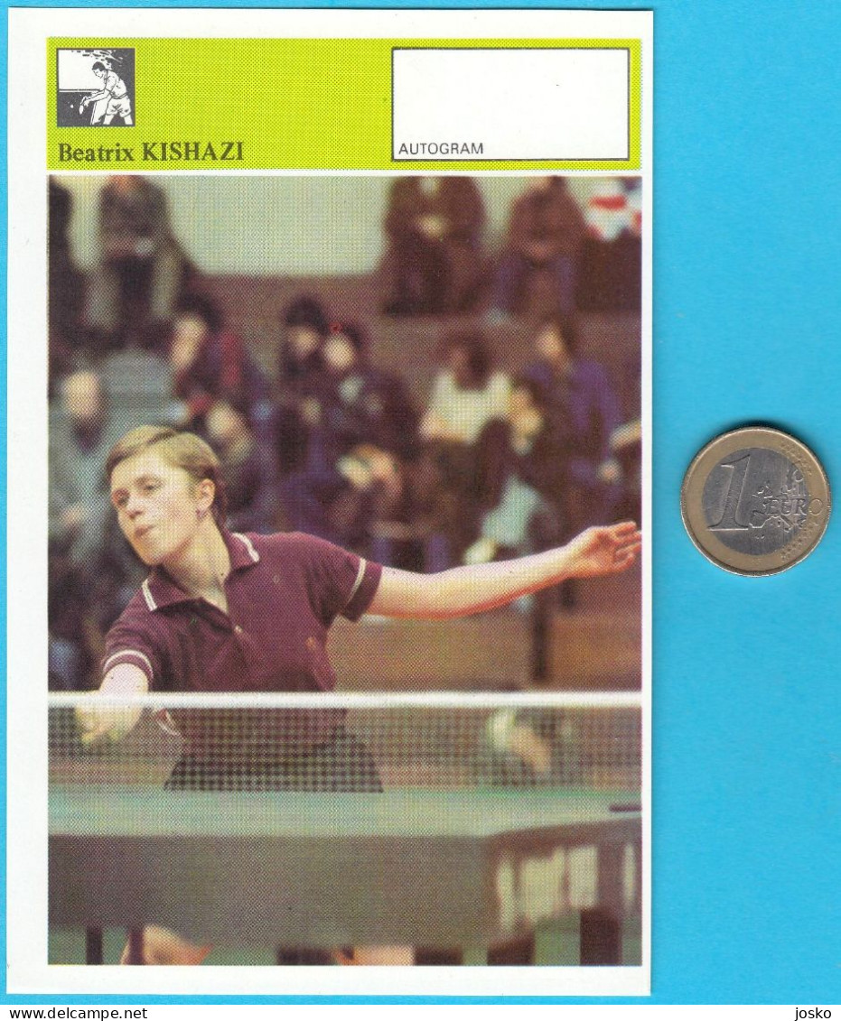 BEATRIX KISHAZI (Hungary) Table Tennis - Yugoslavia Card Svijet Sporta Special Issue * Tennis De Table Tischtennis - Tafeltennis