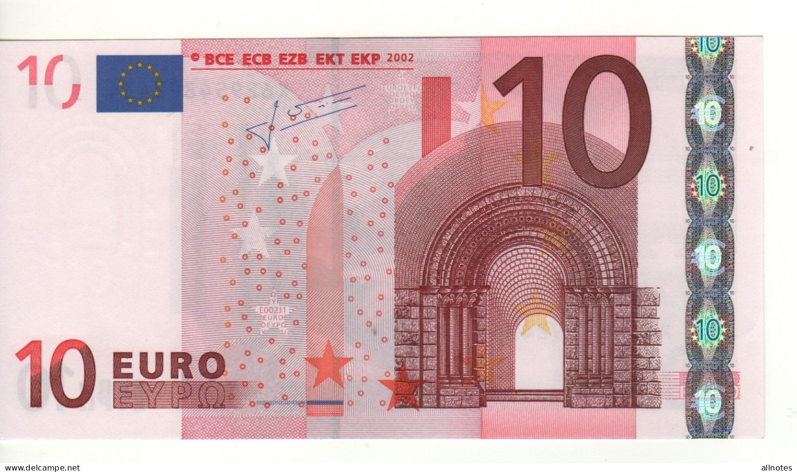 10 EURO  "X"  GERMANY    Trichet     E 002 J1   X 62  /  FDS - UNC - 10 Euro