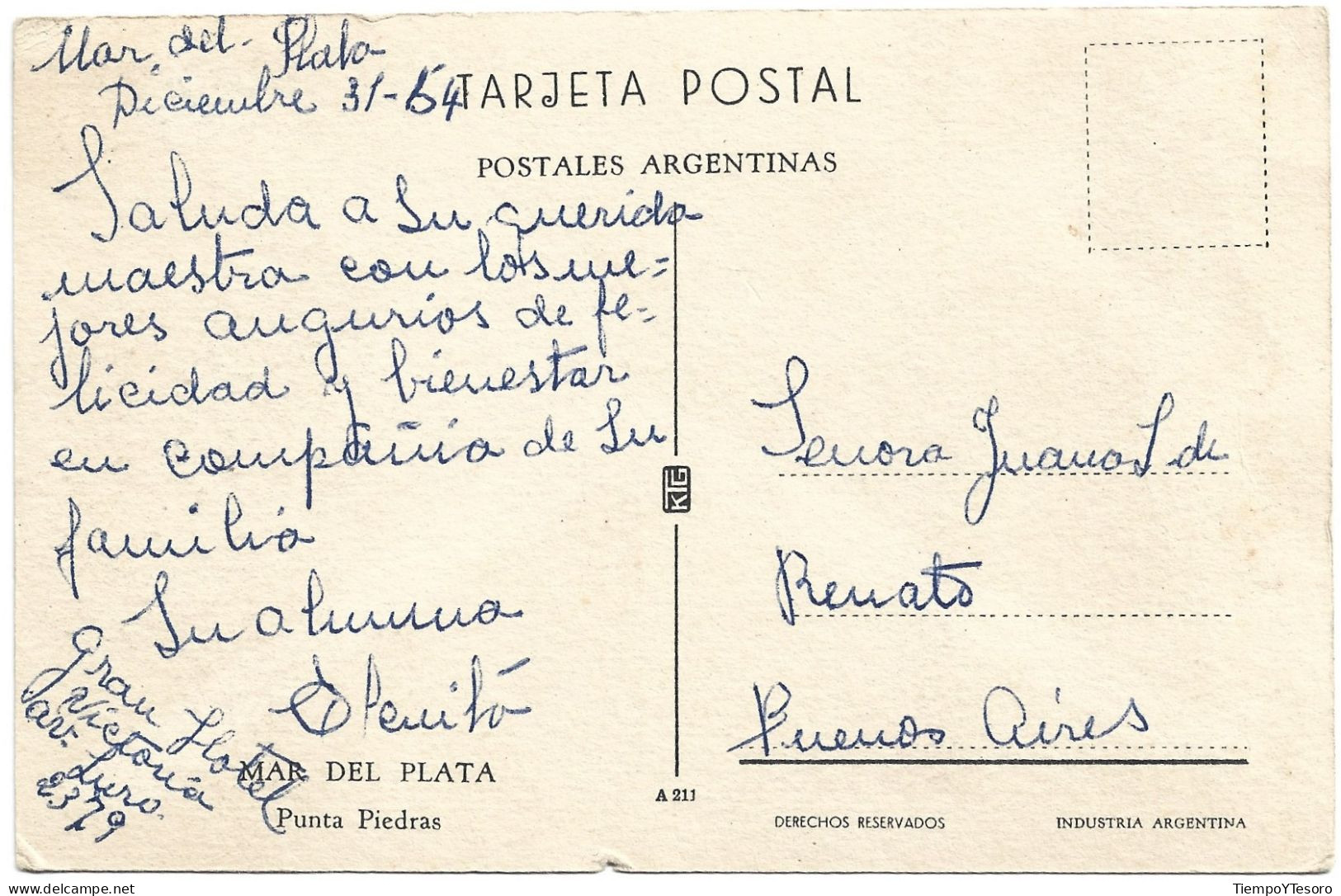 Postcard - Argentina, Mar Del Plata, Punta Piedras N°661 - Argentine