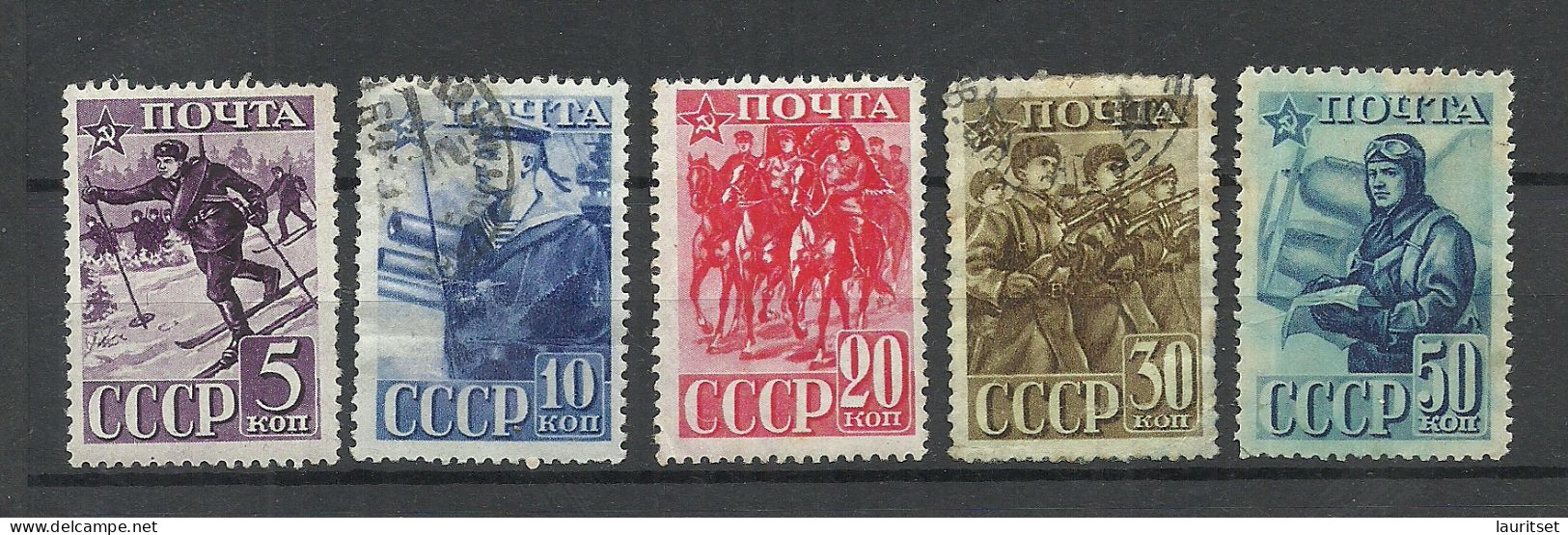 RUSSLAND RUSSIA 1941 = 5 Stamps From Set Michel 793 - 800 Red Army WWII, Used 6 Unused - Altri & Non Classificati