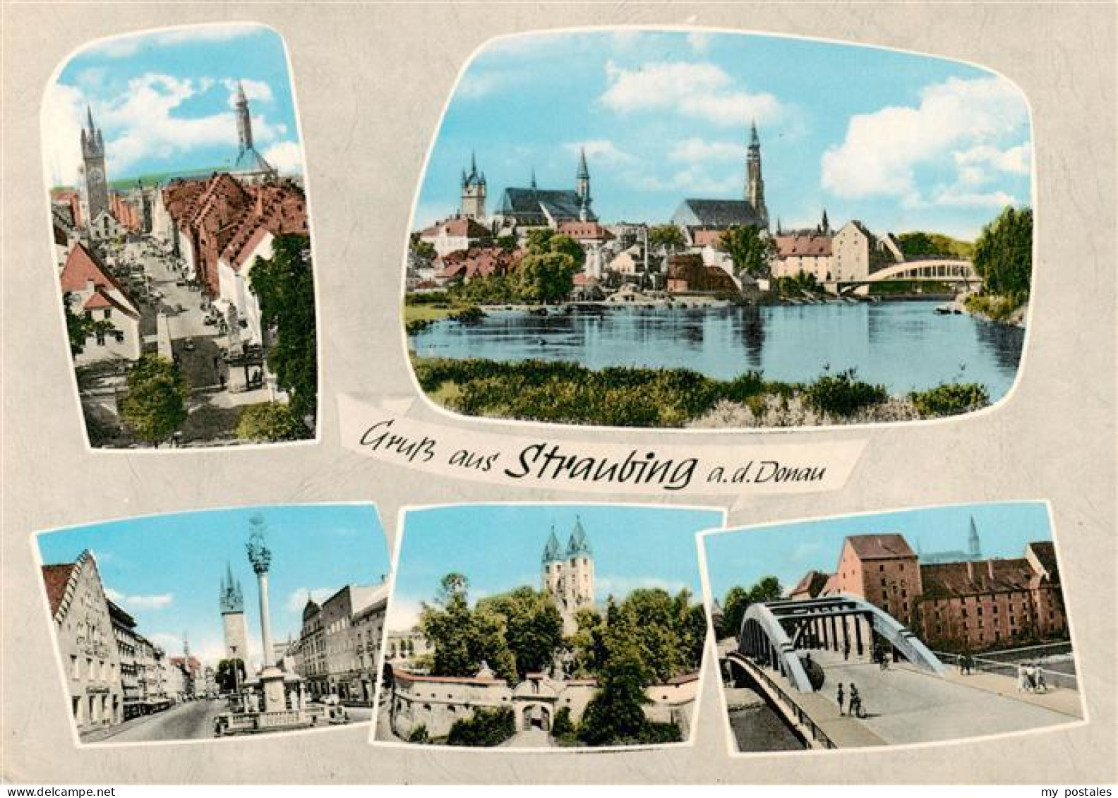 73875514 Straubing Teilansichten Donaupartie Kirchen Bruecken Straubing - Straubing