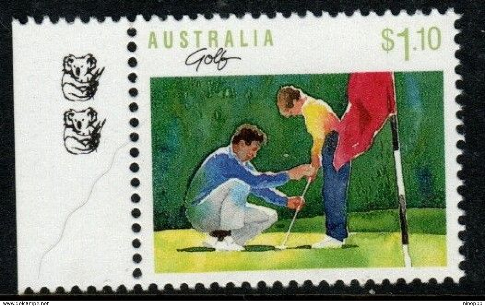 Australia Cat 1188a 1989 Sports $ 1.10 Golf, 2 Koalas Reprint,mint Never Hinged - Prove & Ristampe