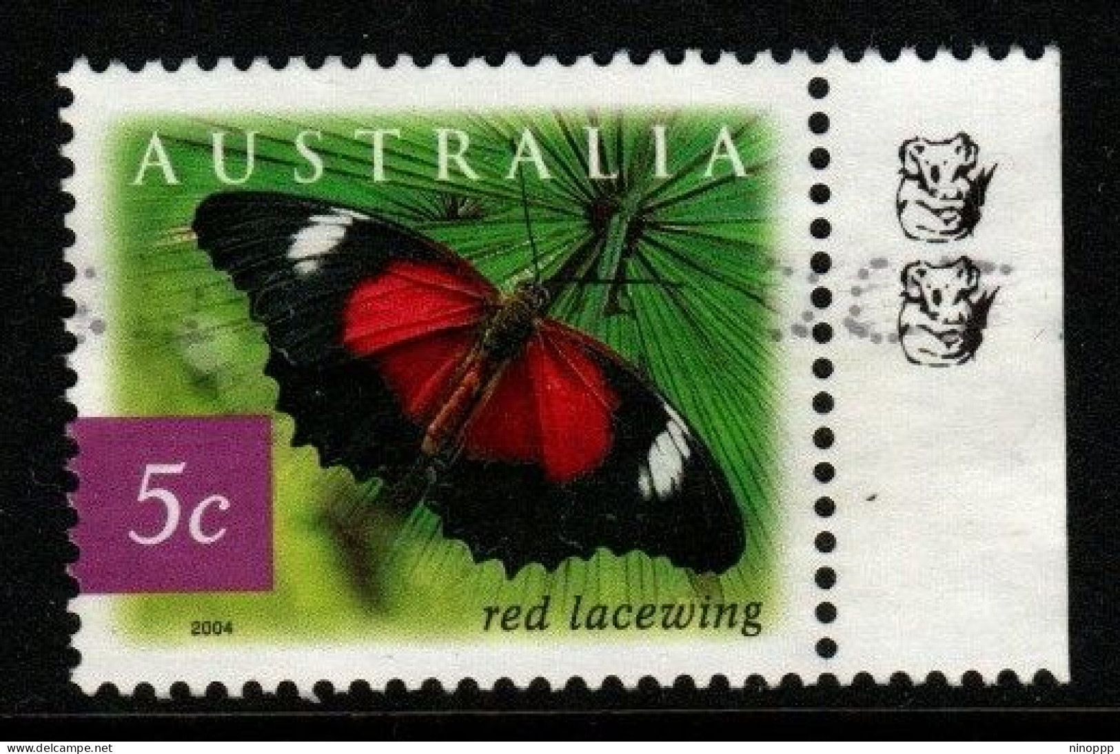 Australia Cat 2095b 2008 Nature Of Australia, 5c Butterfly,reprint 2 Koala ,Used - Ensayos & Reimpresiones