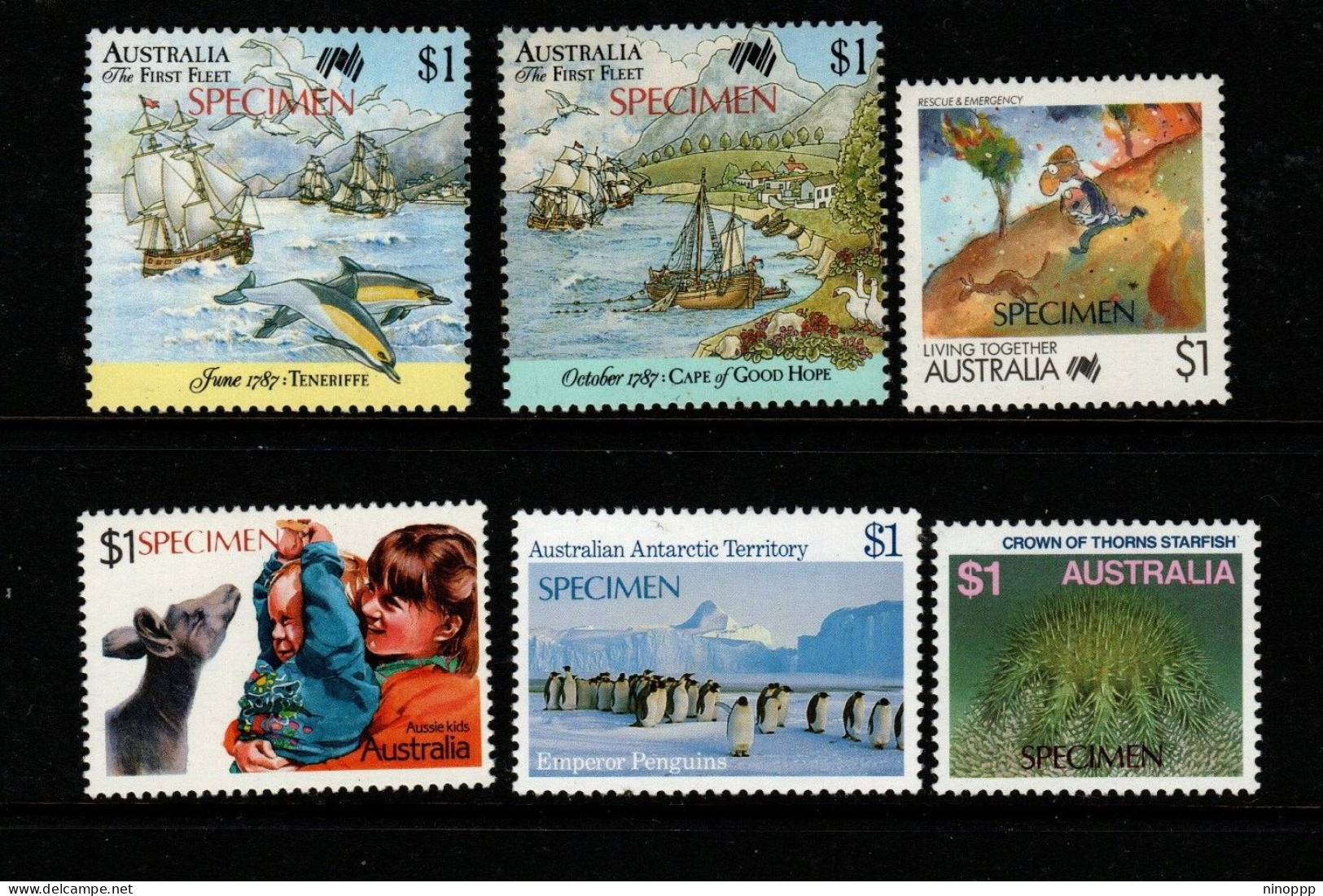 Australia 1988 Set 6 SPECIMEN - Ensayos & Reimpresiones