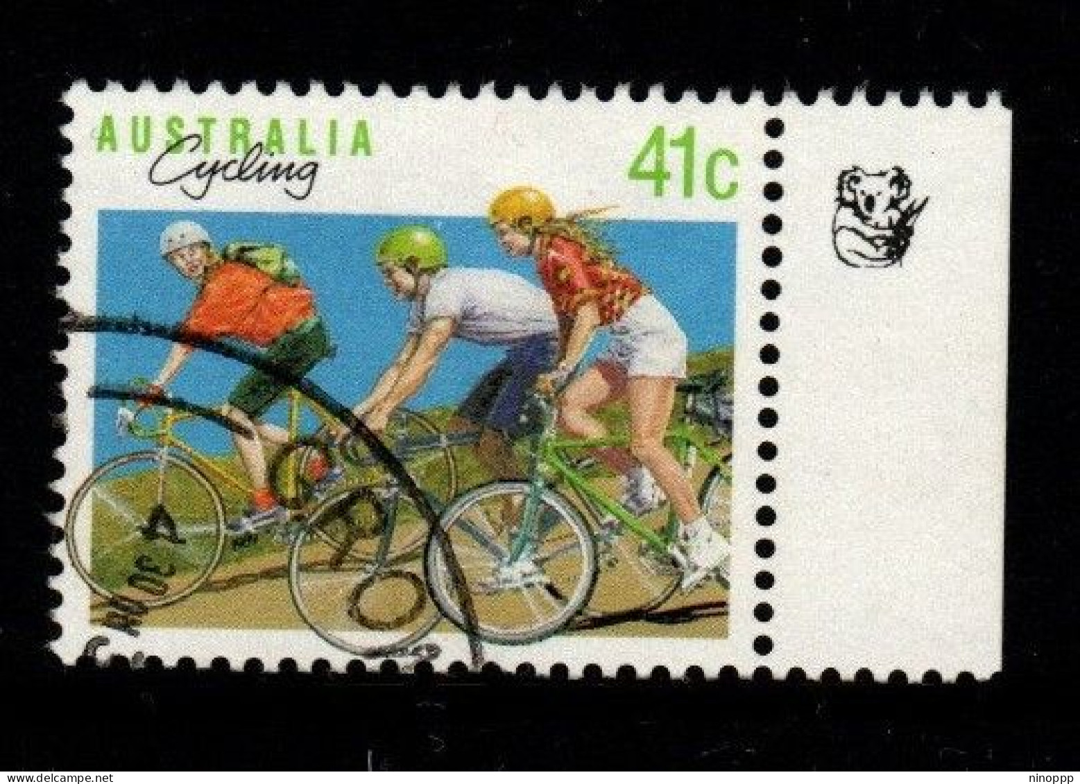 Australia Cat 1208b  Sports 41c Cycling, 1 Koalas Reprint,used - Proeven & Herdruk