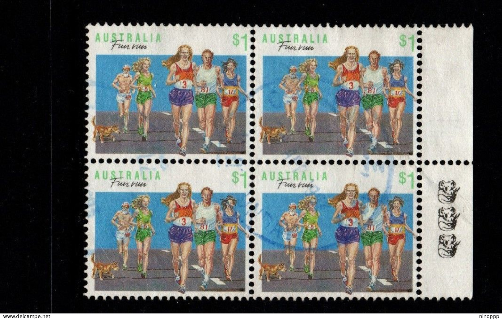 Australia Cat 1231d  Sports$ 1 Fun Run, 3 Koalas Reprint,used - Ensayos & Reimpresiones