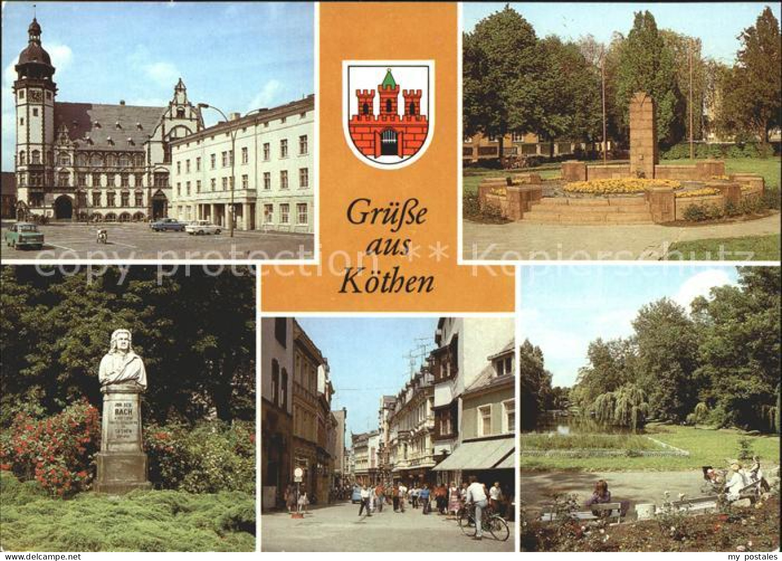 72035287 Koethen Anhalt Markt Rathaus Ehrenmal Bachdenkmal  Koethen - Koethen (Anhalt)