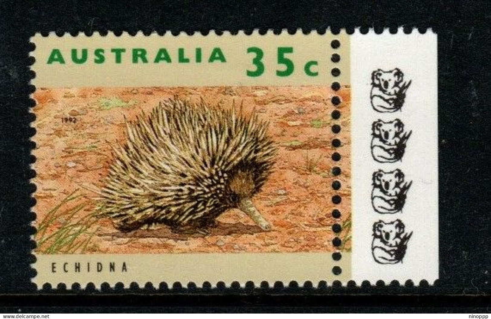 Australia Cat 1358d Wildlife  35c Echidna  ,4 Koalas Reprint,mint Never Hinged - Ensayos & Reimpresiones