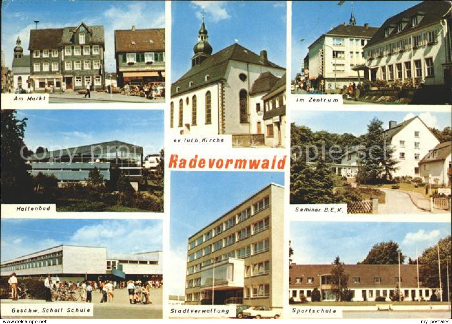 72034653 Radevormwald Markt Kirche Zentrum Seminar Schule Stadtverwaltung Hallen - Radevormwald