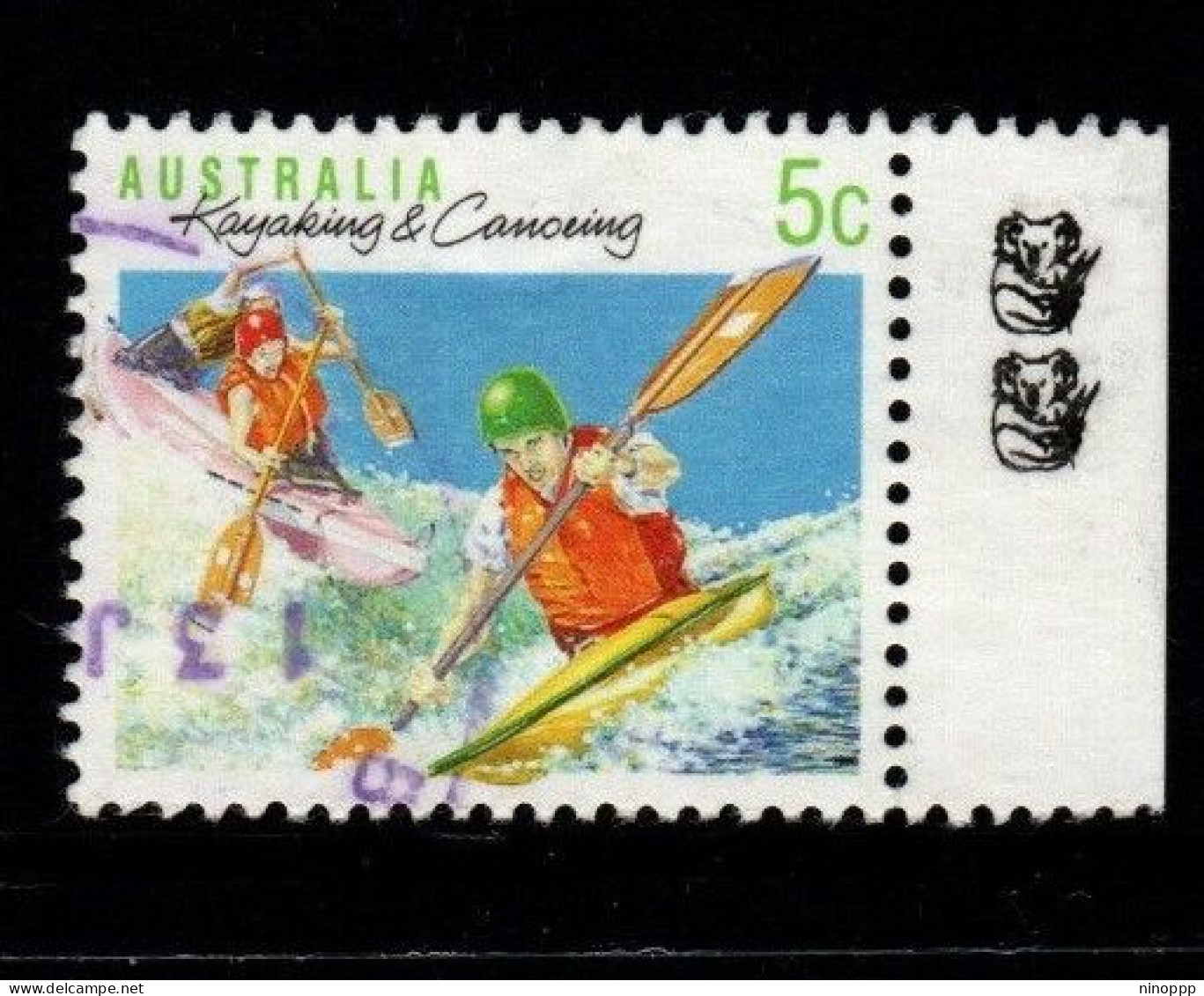 Australia Cat 1127b  Sports 5c Canoeing, 2 Koalas Reprint,used - Ensayos & Reimpresiones