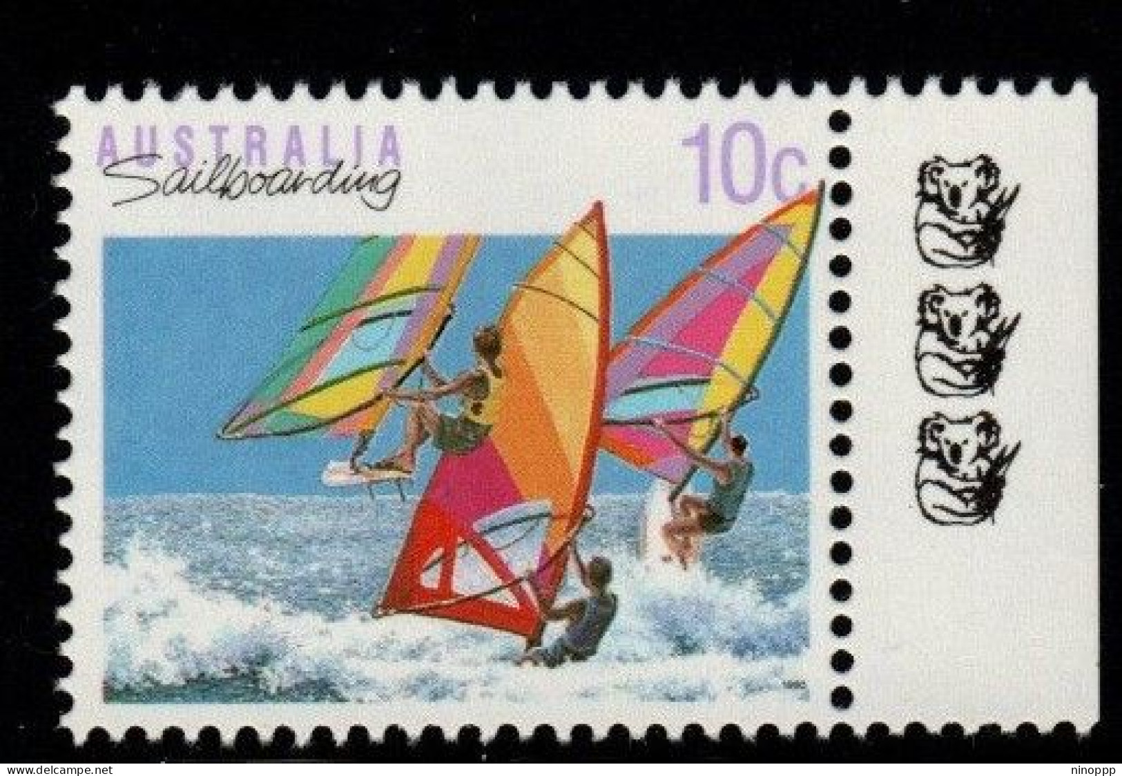 Australia Cat 1228c  Sports 10c Sailboarding, 3 Koalas Reprint,mint Never Hinged - Ensayos & Reimpresiones