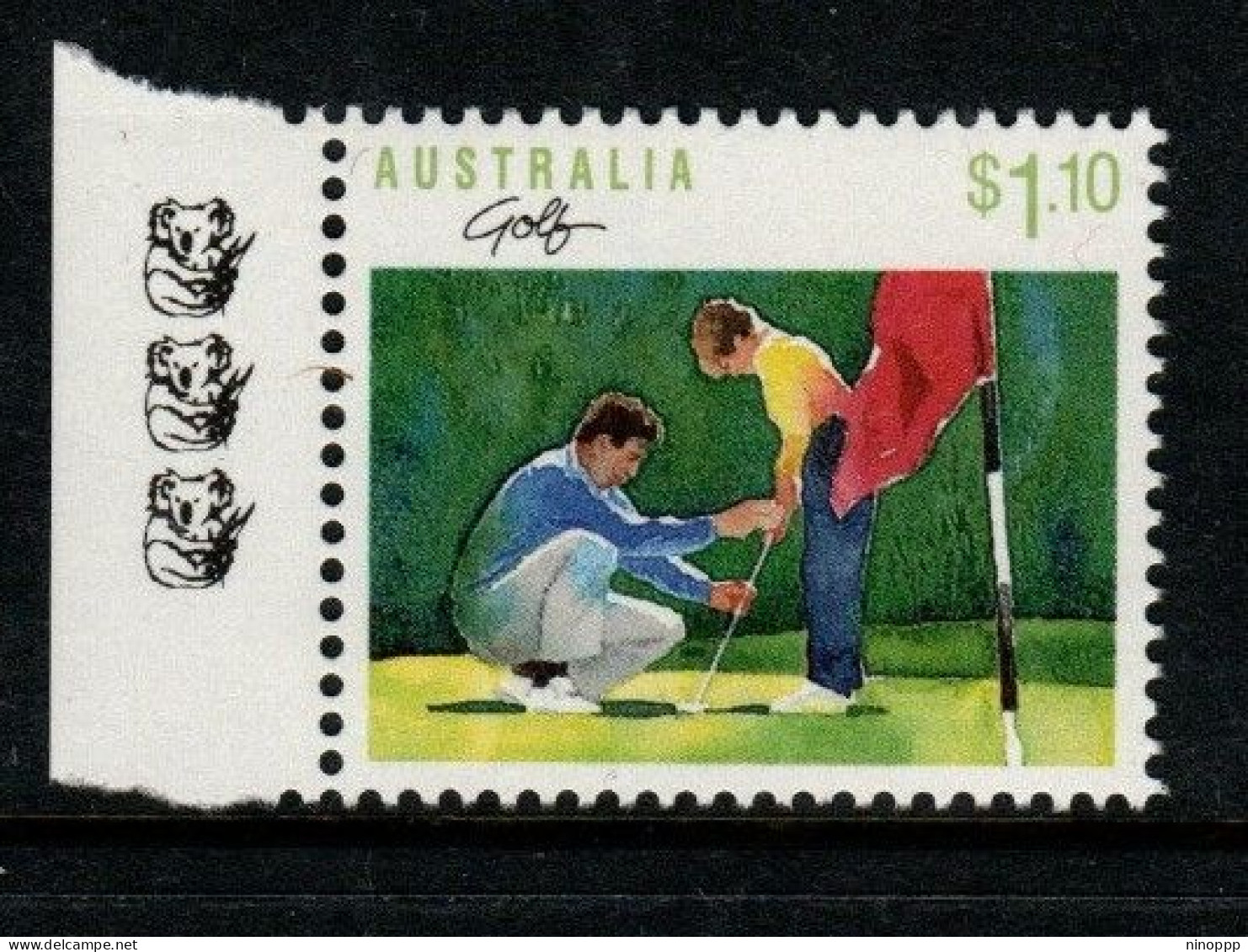 Australia Cat 1188b 1989 Sports $ 1.10 Golf, 2 Koalas Reprint,mint Never Hinged - Ensayos & Reimpresiones