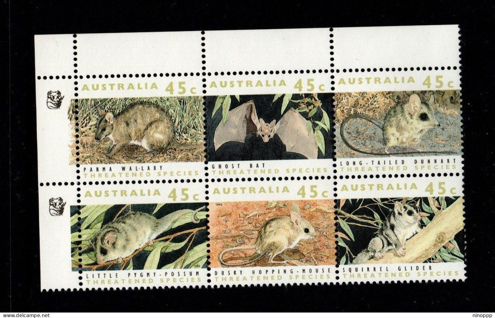 Australia Cat 1325ee 1994 Endangered Species Block 6, 1 Koalas Reprint,mint Never Hinged - Proeven & Herdruk