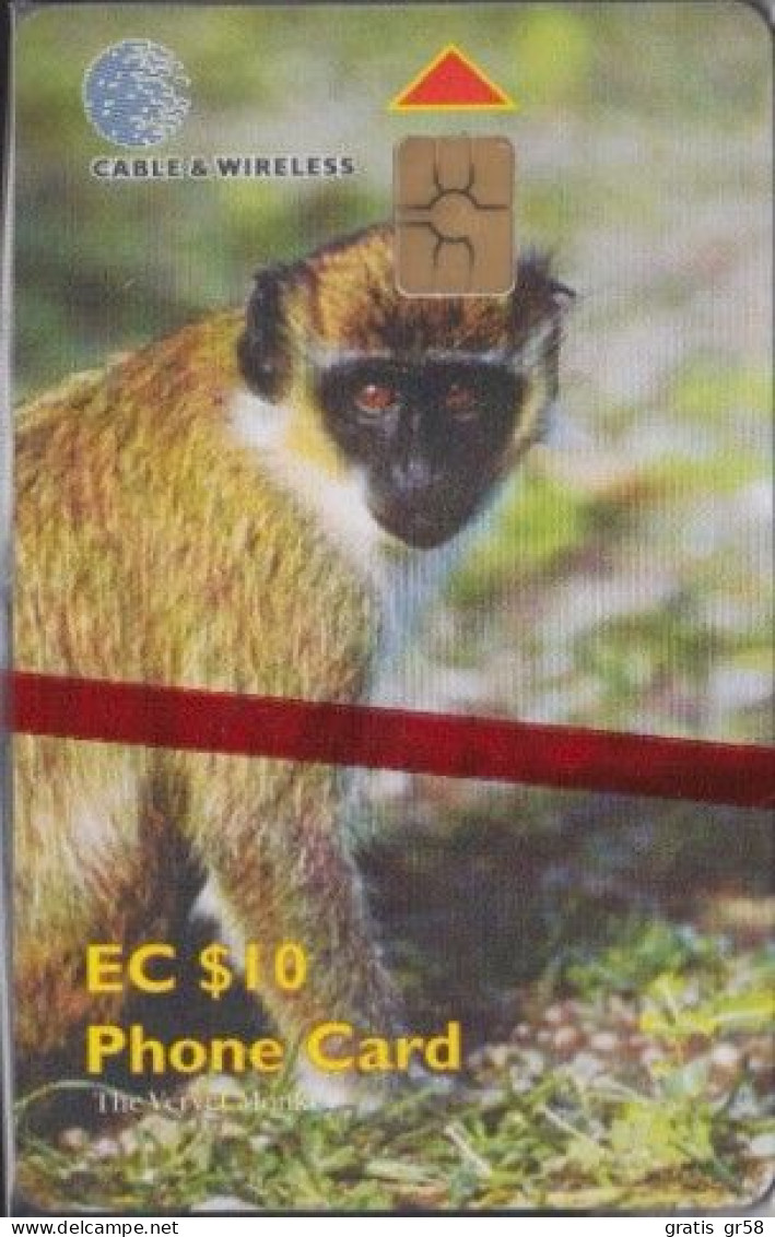 St. Kitts & Nevis - STK-C9, C&W, Monkey, Fauna, 10 EC$, 1/2000, Mint NSB - St. Kitts En Nevis