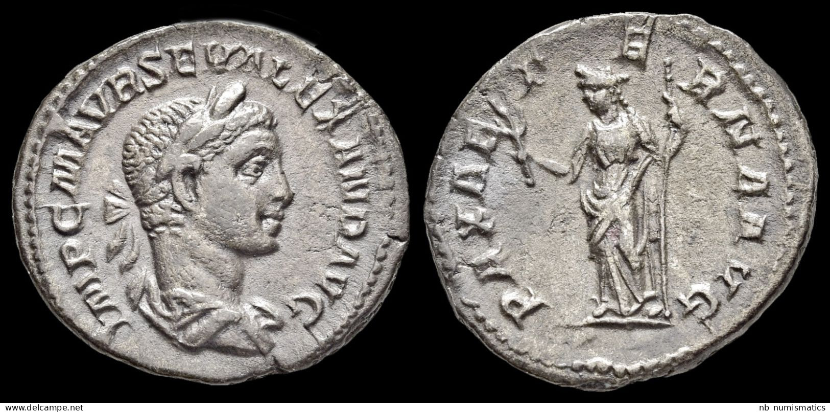 Severus Alexander AR Denarius Pax Standing Facing - Les Sévères (193 à 235)