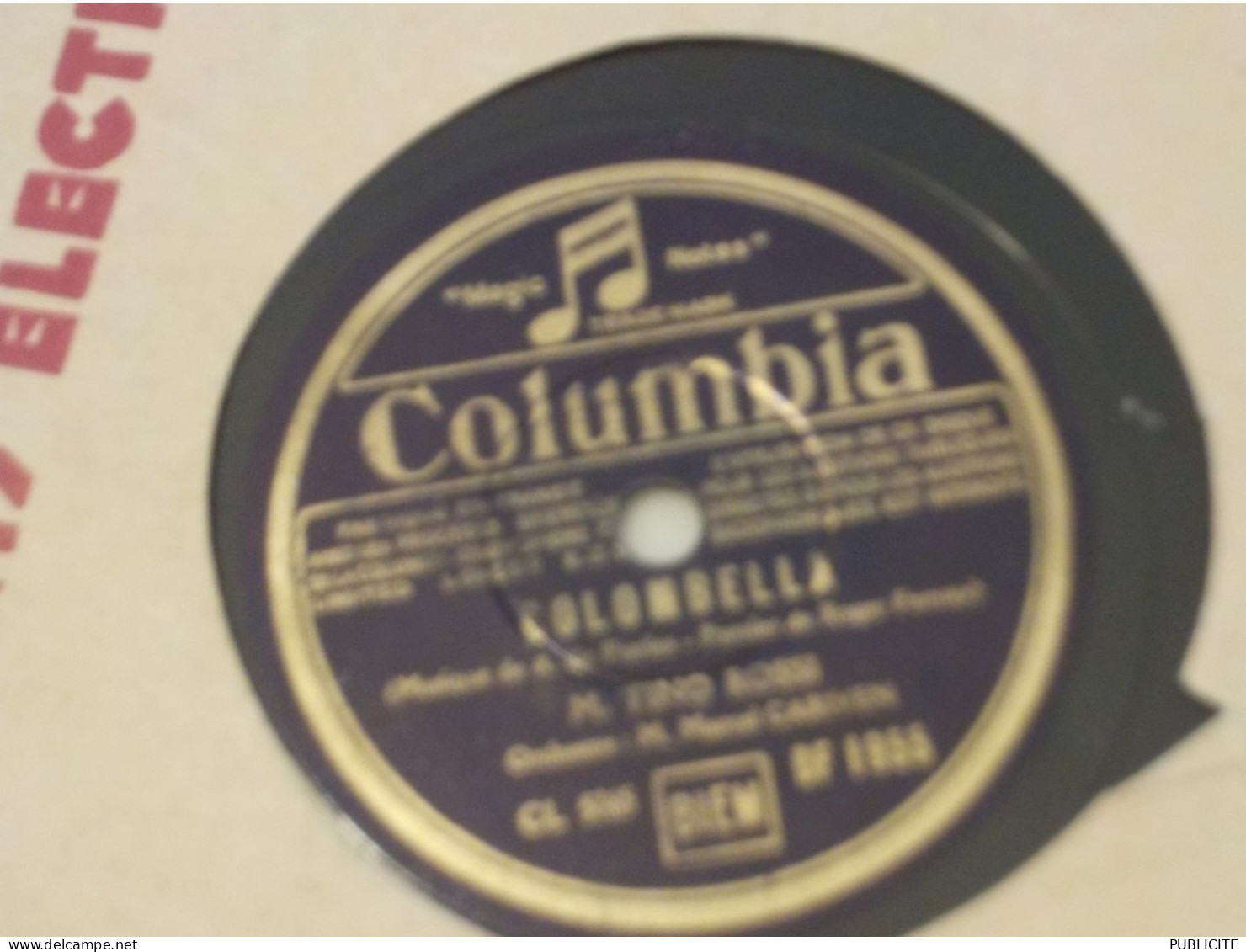 DISQUE Vinyle 78 Tours Colombella Tino Rossi 1935 - Formats Spéciaux