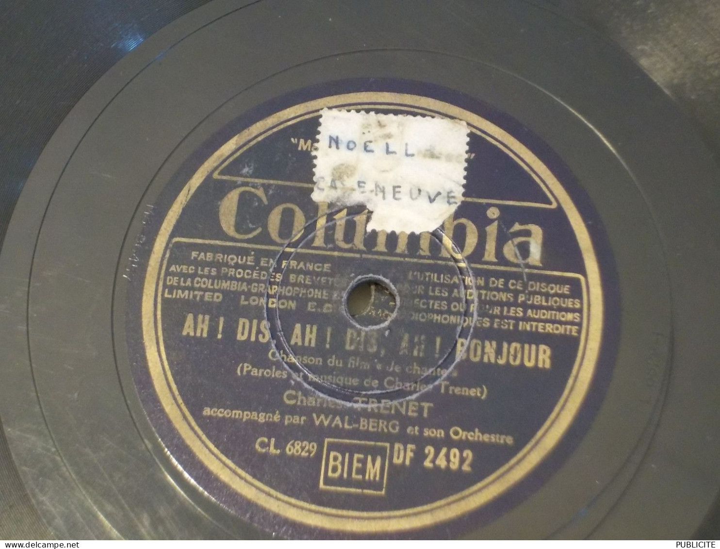 VINYLE  DISQUE 78 TOURS CHANSON DU FILM JE CHANTE CHARLES TRENET 1938 - 78 G - Dischi Per Fonografi
