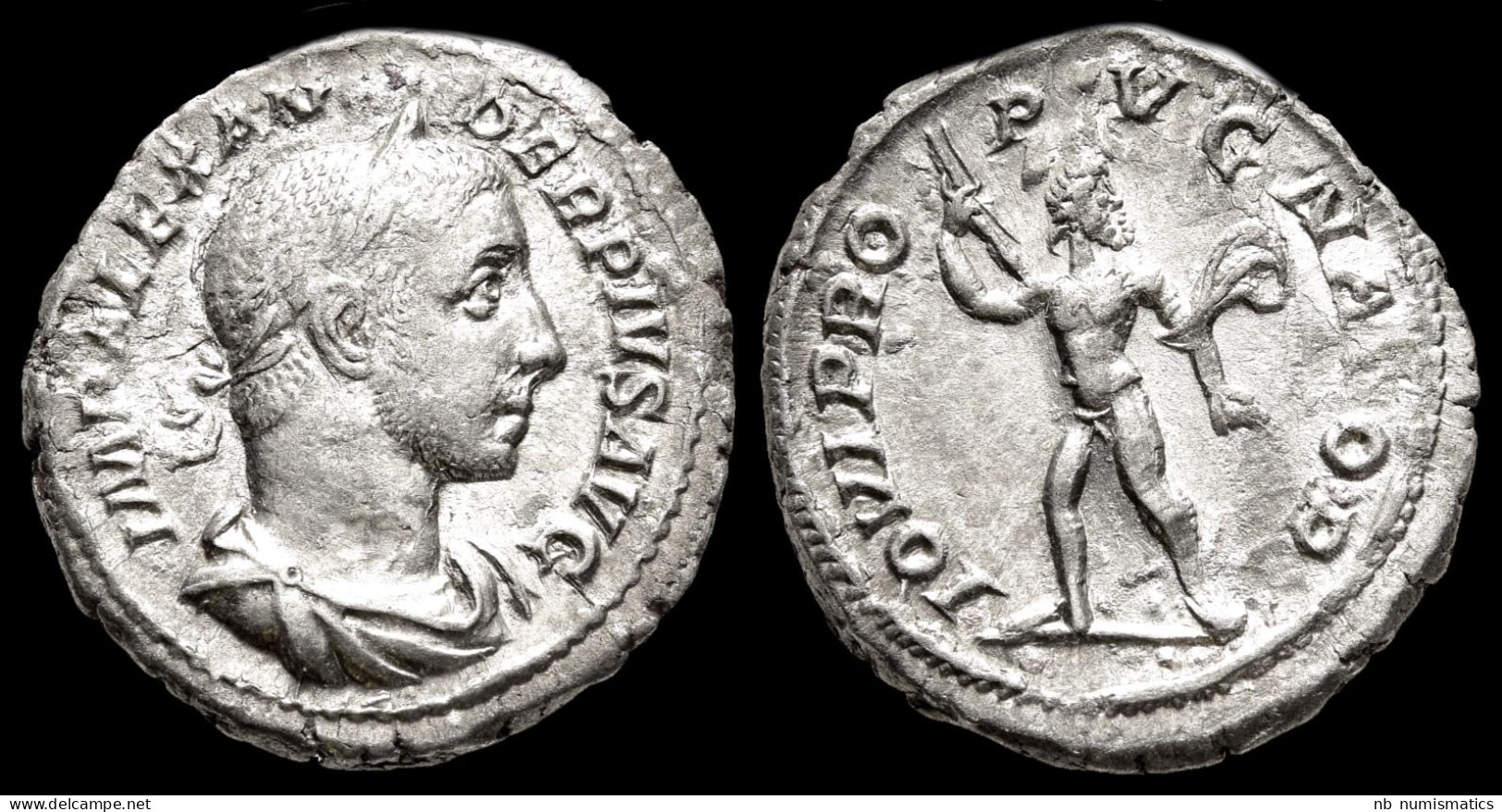 Severus Alexander AR Denarius  Jupiter Standing Left - Les Sévères (193 à 235)