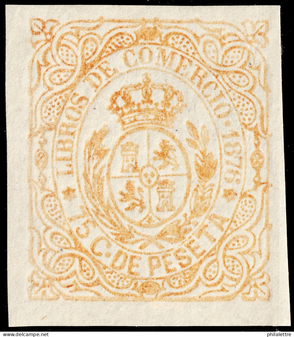 ESPAGNE / ESPANA - COLONIAS (Cuba) 1876 Sello Fiscal "LIBROS DE COMMERCIO" 75c Amarillo - Nuevo Sin Goma (/) - Kuba (1874-1898)