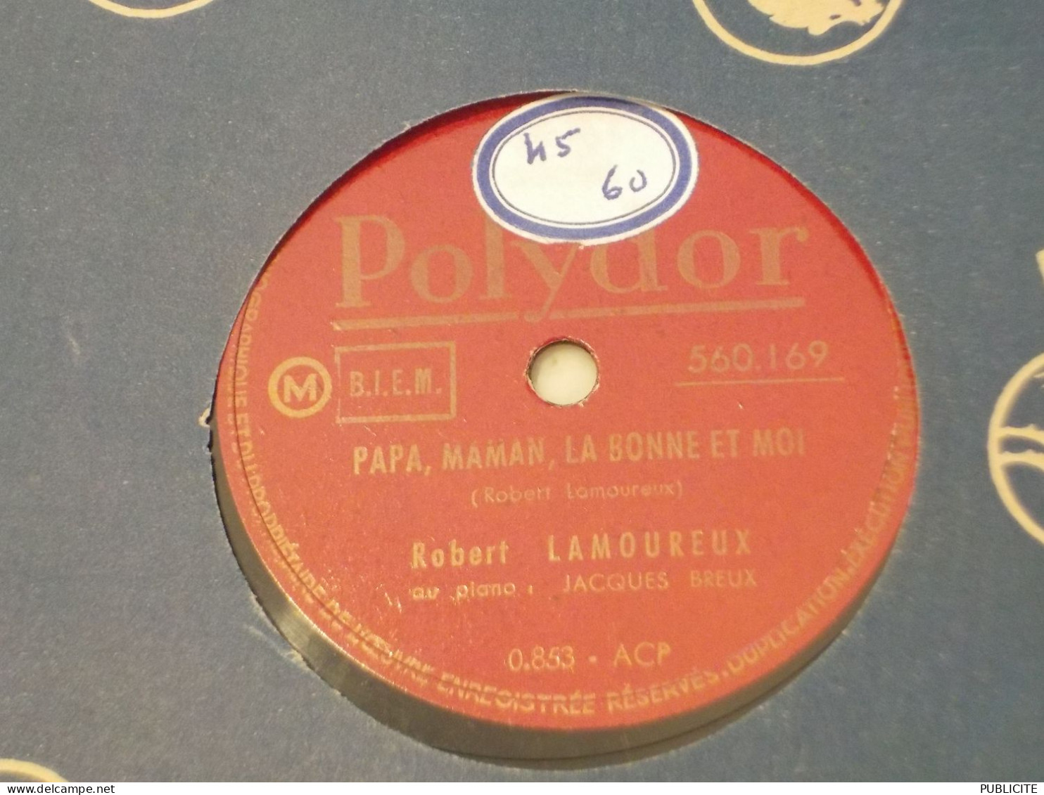 DISQUE 78 TOURS DU FILM CHACUN SON TOUR  ROBERT LAMOUREUX 1950 - 78 Rpm - Gramophone Records