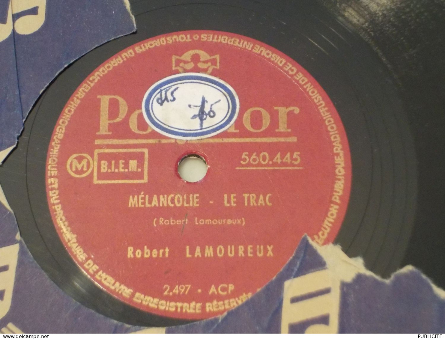 DISQUE 78 TOURS  HISTOIRE COMIQUE  ROBERT LAMOUREUX 1950 - 78 Rpm - Schellackplatten