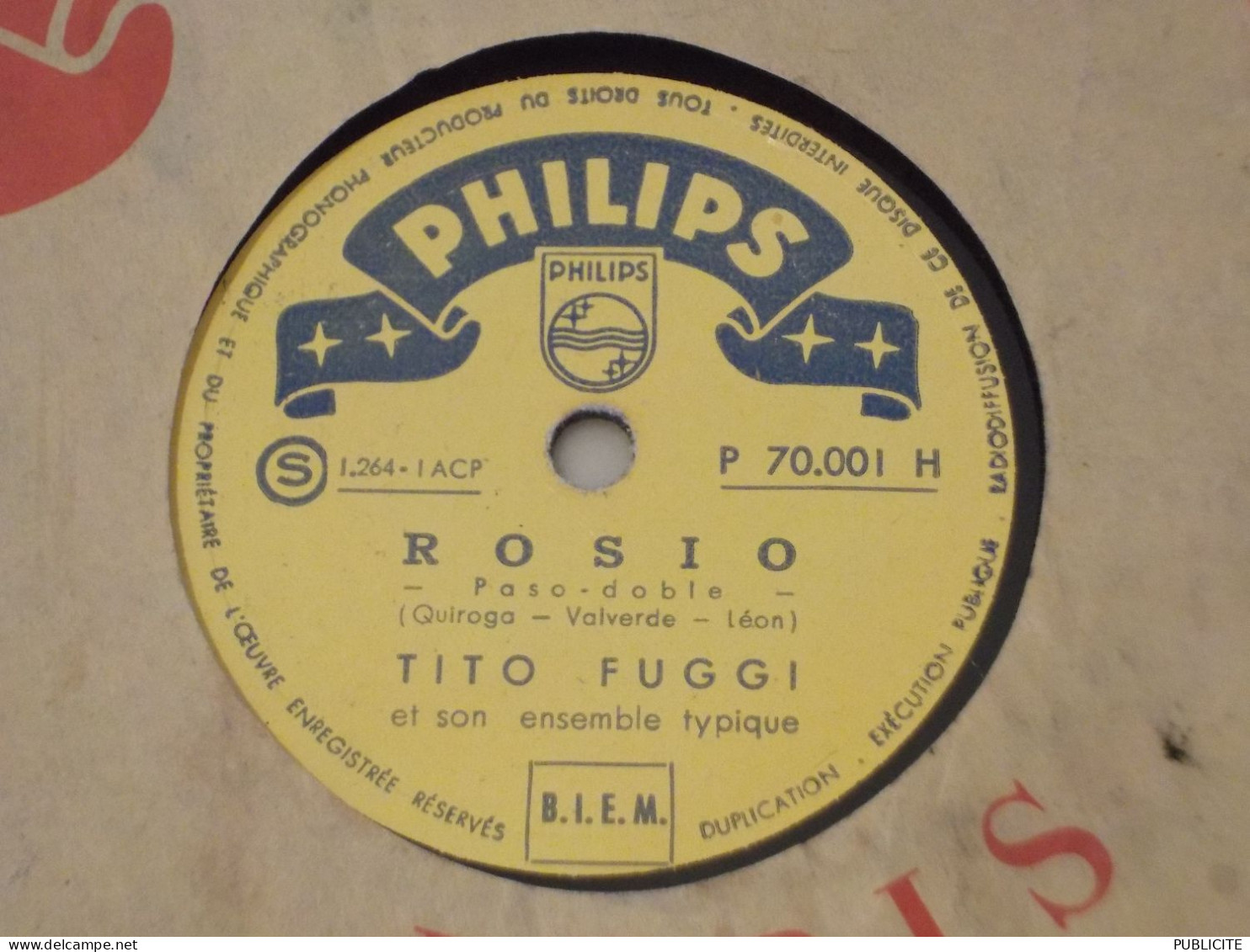 DISQUE 78 TOURS PASOS DOBLE DE TITO FUGGI 1955 - 78 Rpm - Schellackplatten