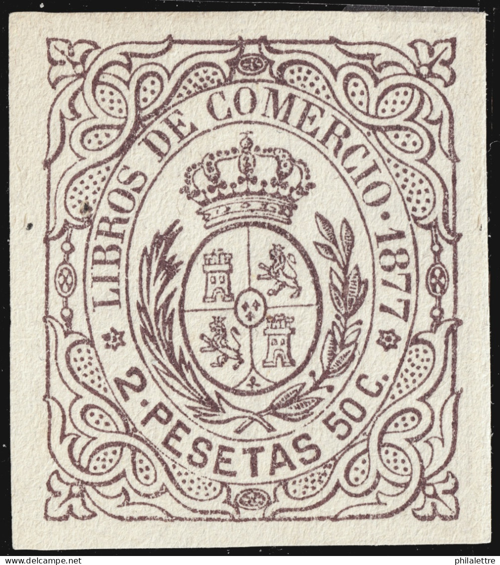 ESPAGNE / ESPANA - COLONIAS (Cuba) 1877 Sello Fiscal "LIBROS DE COMMERCIO" 2,50 Ptas Violeta - Nuevo Sin Goma - Cuba (1874-1898)