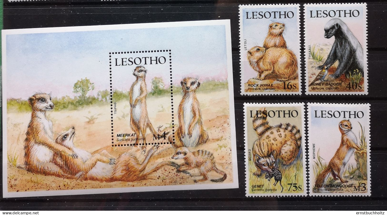 Lesotho 1988 Wildlebende Säugetiere Mi 712/15** Und B52** - Lesotho (1966-...)