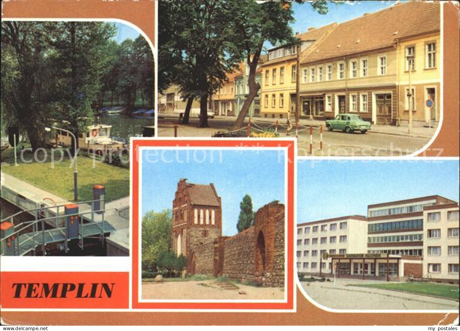 72030213 Templin Schleuse Kanal Markt Stadtmauer Erholungsheim Salvador Allende  - Templin