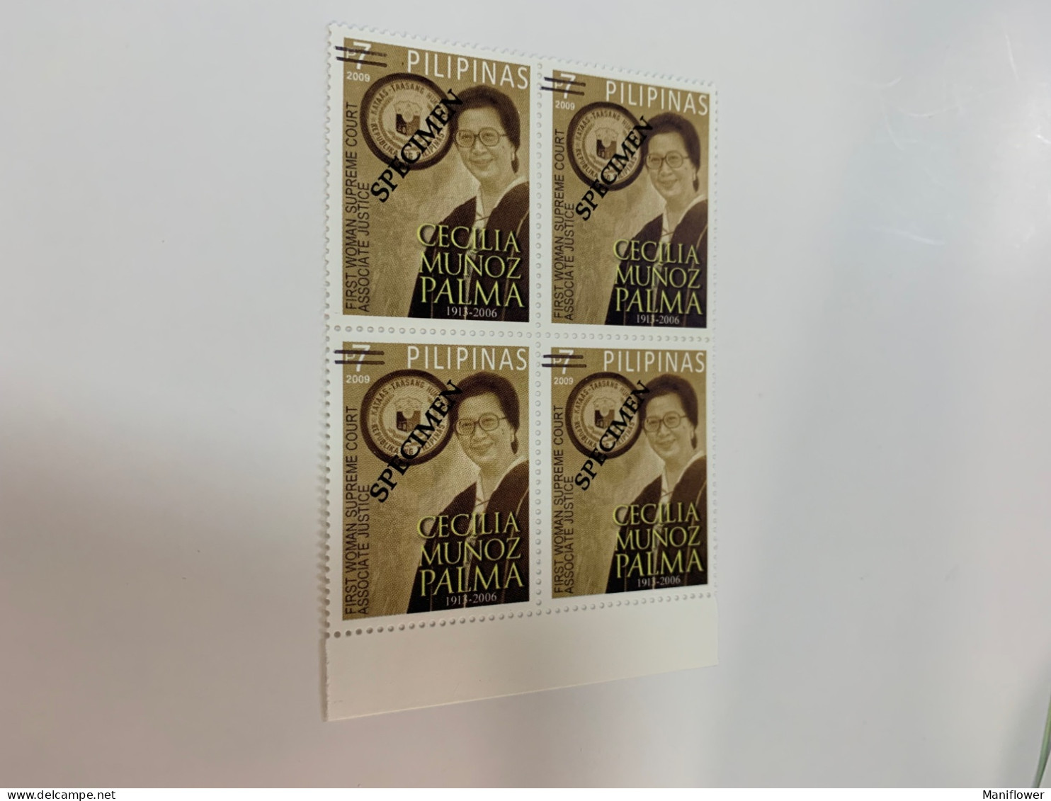 Philippines Stamp Specimen 2009 Block First Woman Supreme Court MNH - Filipinas