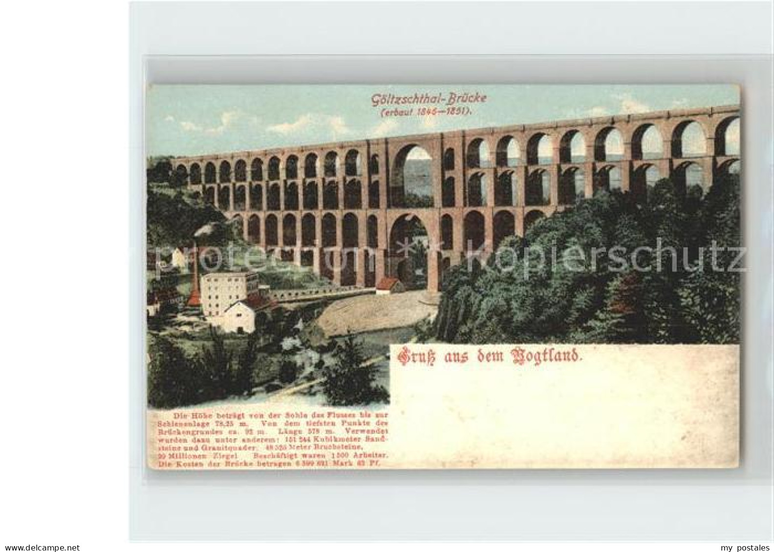 42214663 Mylau Goeltzschtalbruecke Erbaut 1851 Eisenbahn Vogtlaendische Schweiz  - Mylau