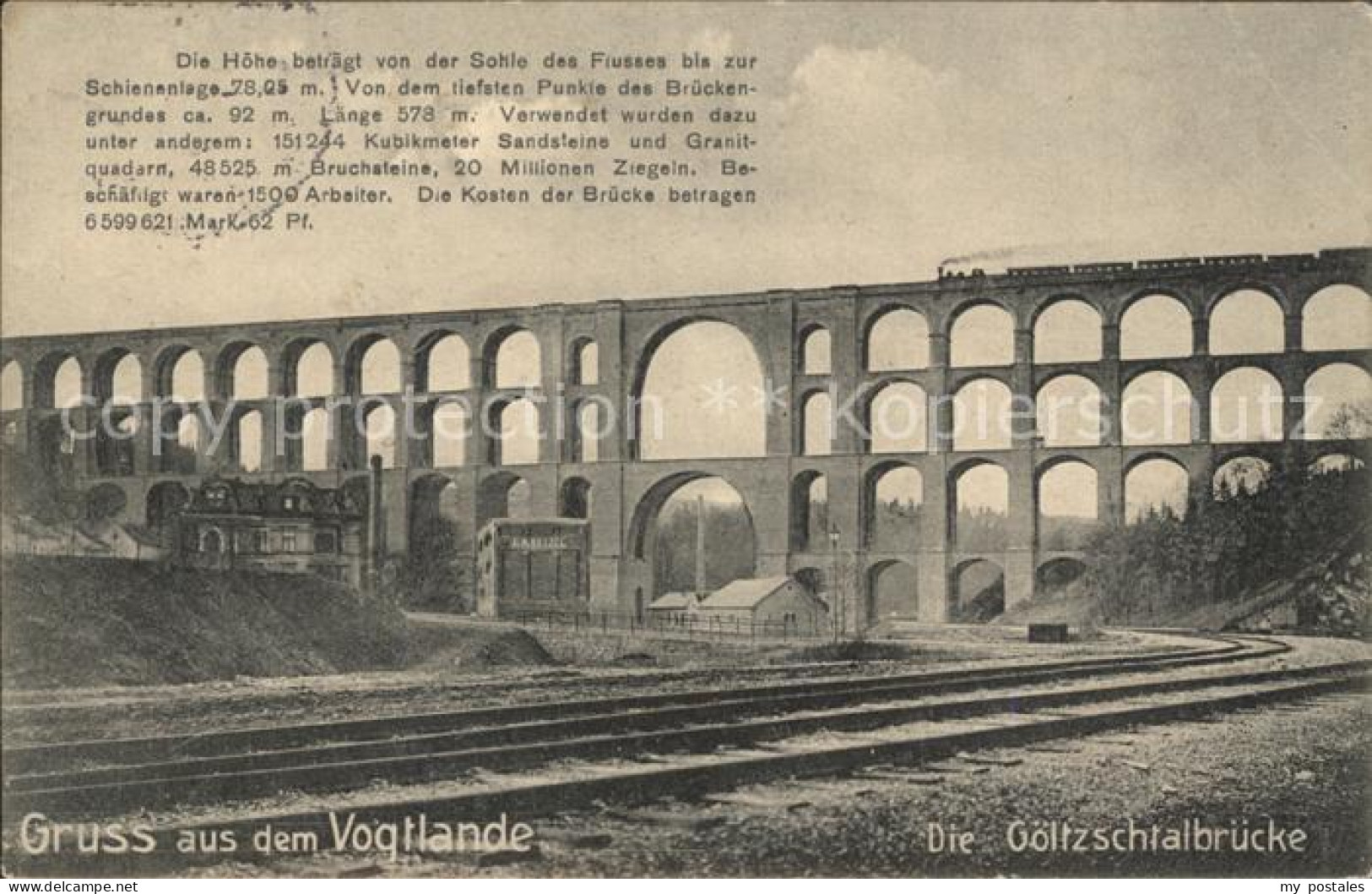 42213061 Mylau Goeltzschtalbruecke Erbaut 1851 Eisenbahn Gedenkkarte Mylau - Mylau