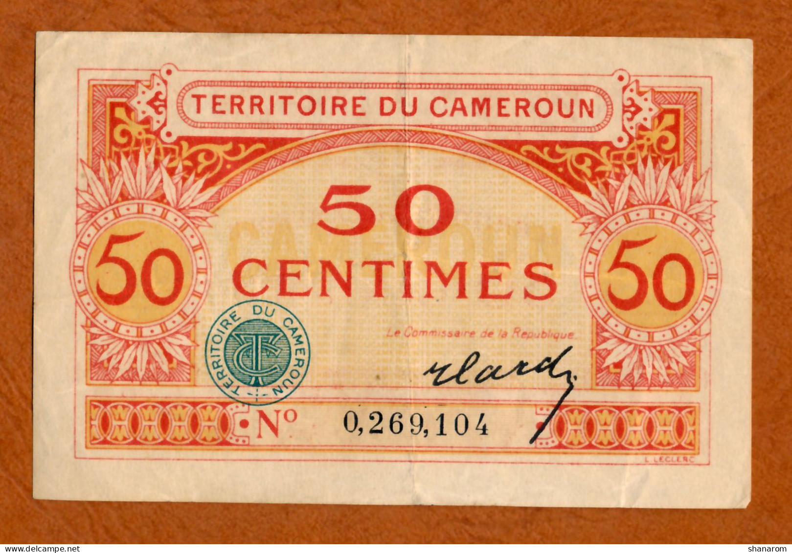 1922 // CAMEROUN // TERRITOIRE DU CAMEROUN // Bon De Cinquante Centimes // XF-SUP - Cameroon