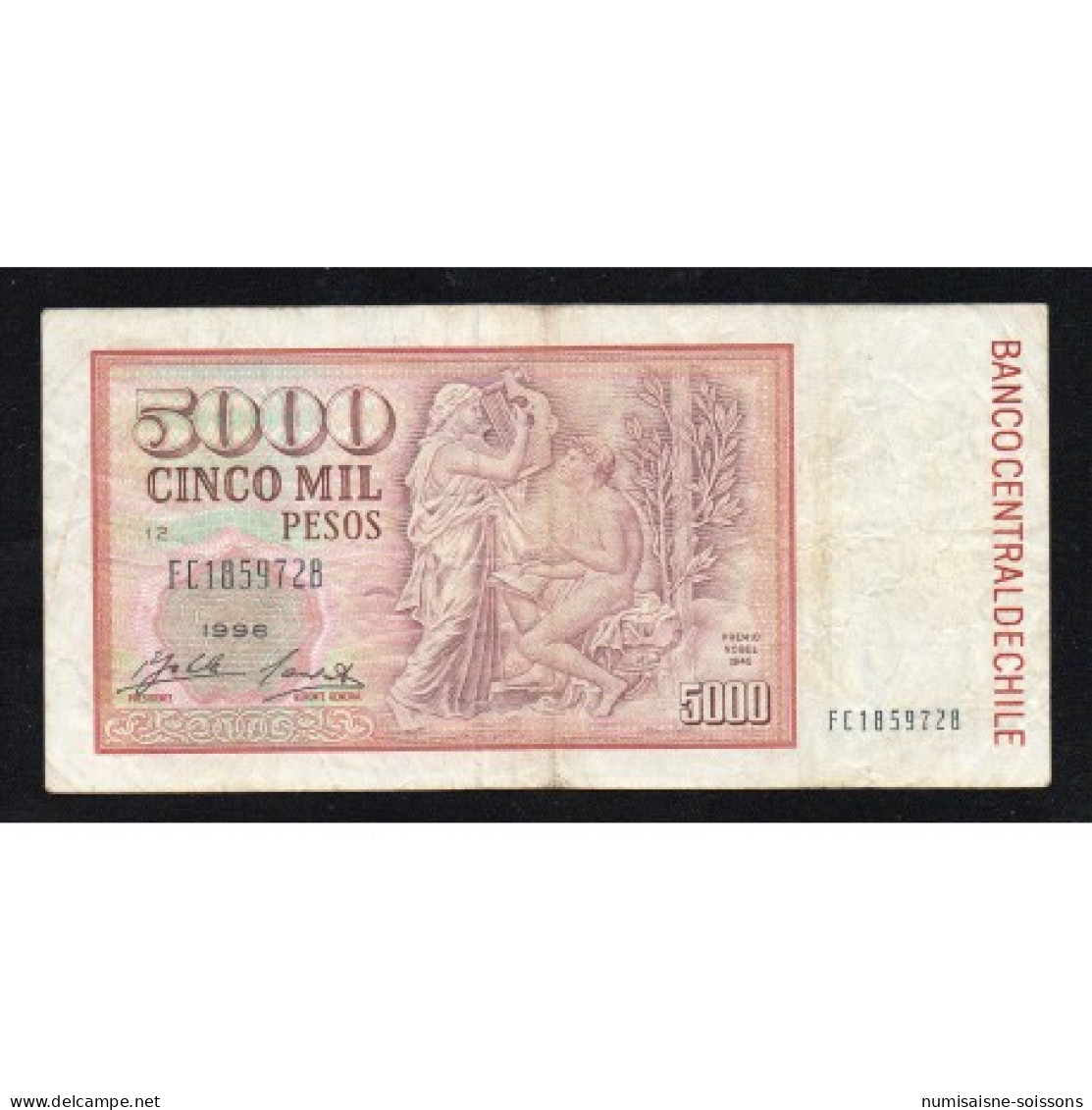 CHILI - PICK 155 E - 5 000 PESOS 1996 - TTB - Chile